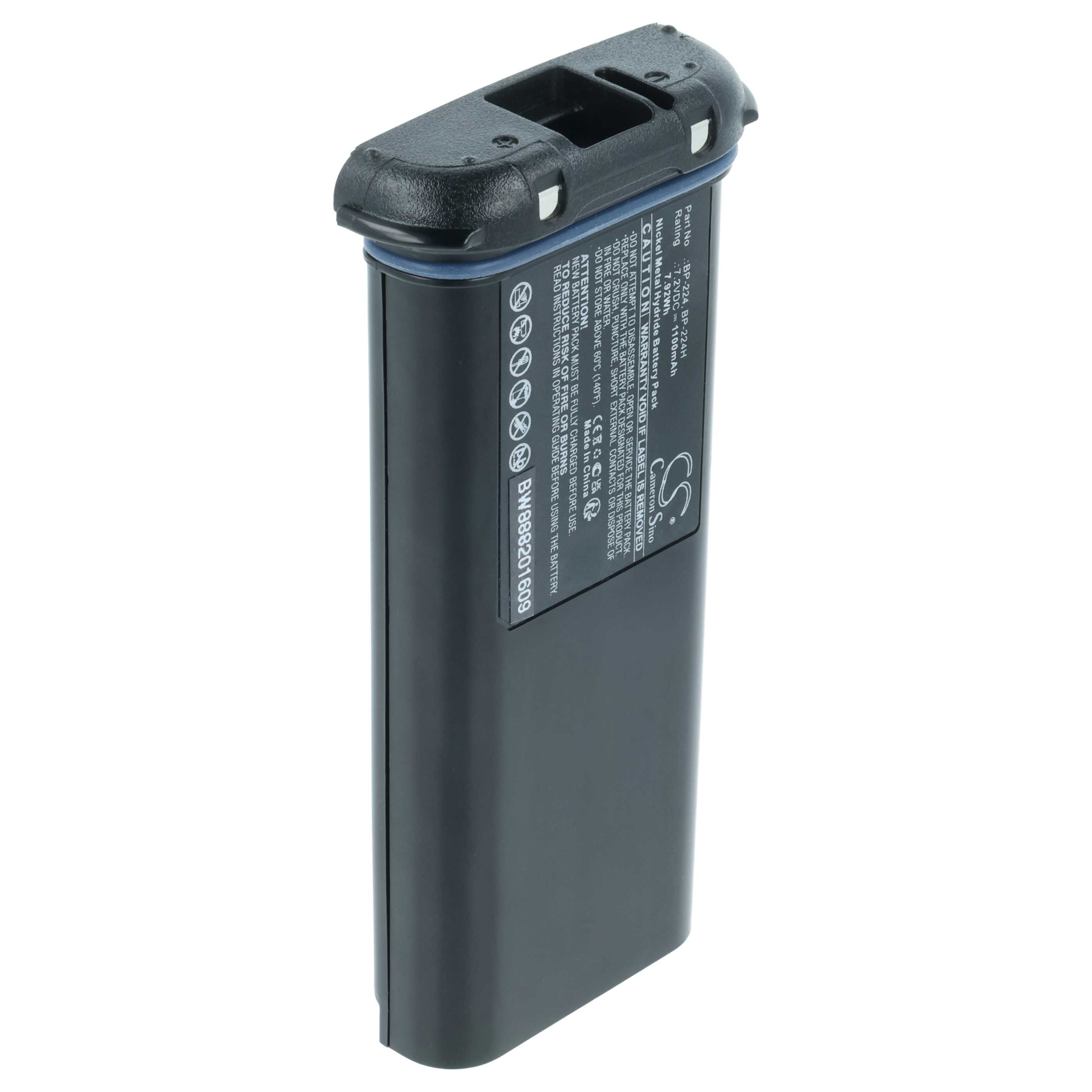 Batteria sostituisce Icom BP-224, BP-224H per dispositivo radio - 1100mAh 7,2V NiMH