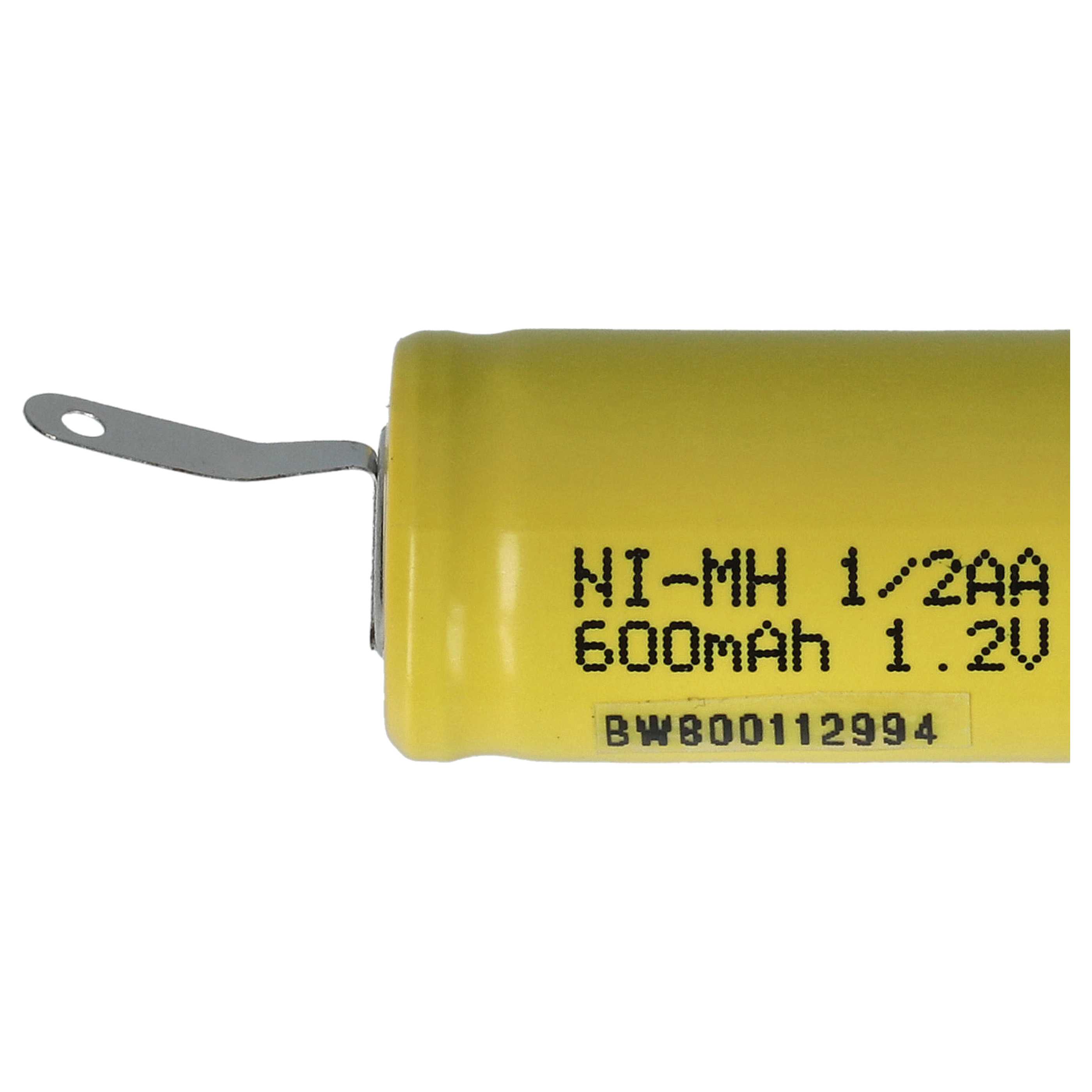 Batterie (2 pcs.) remplace 1/2AA modèle radio-télécommandé - 600mAh 1,2V NiMH