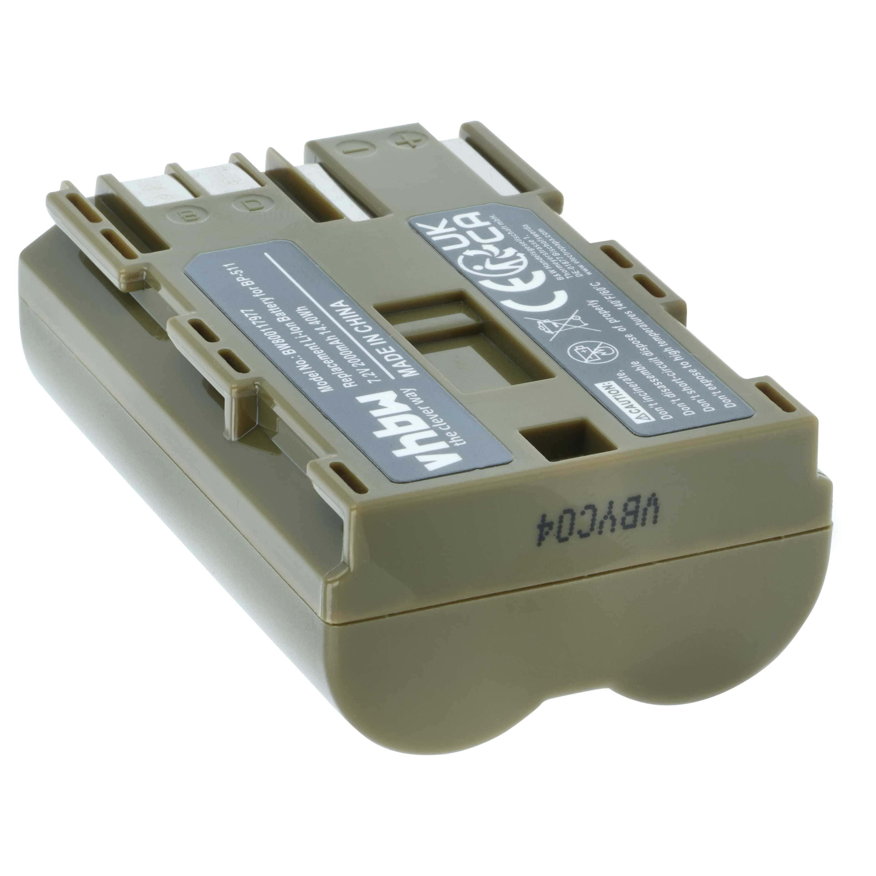 2x Battery replaces Canon BP-511A, BP-512, BP-514, BP-511, BP-508 - 2000mAh, 7.4V, Li-Ion