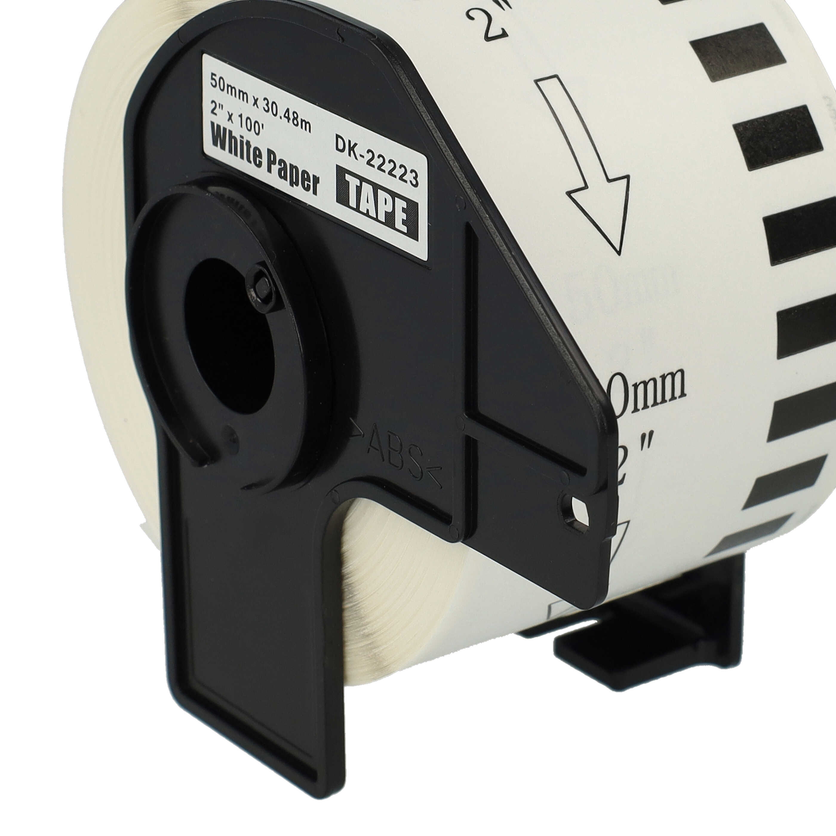 5x Labels replaces Brother DK-22223 for Labeller - Premium 50 mm x 30.48m + Holder