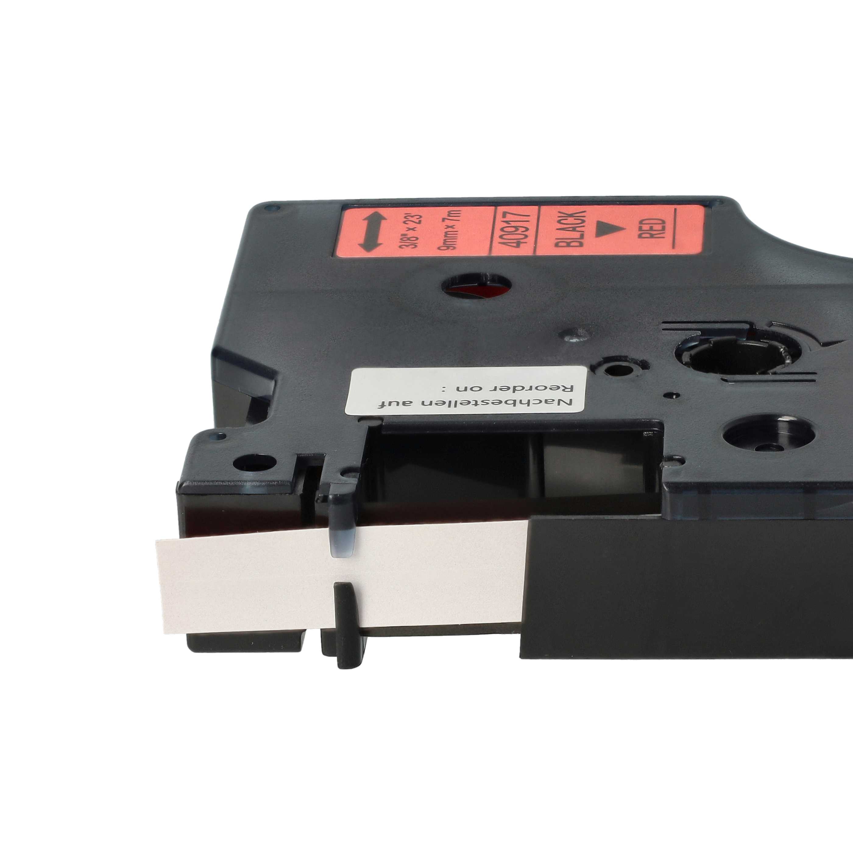 Label Tape replaces Dymo D1, 40917 - 9 mm Black to Red