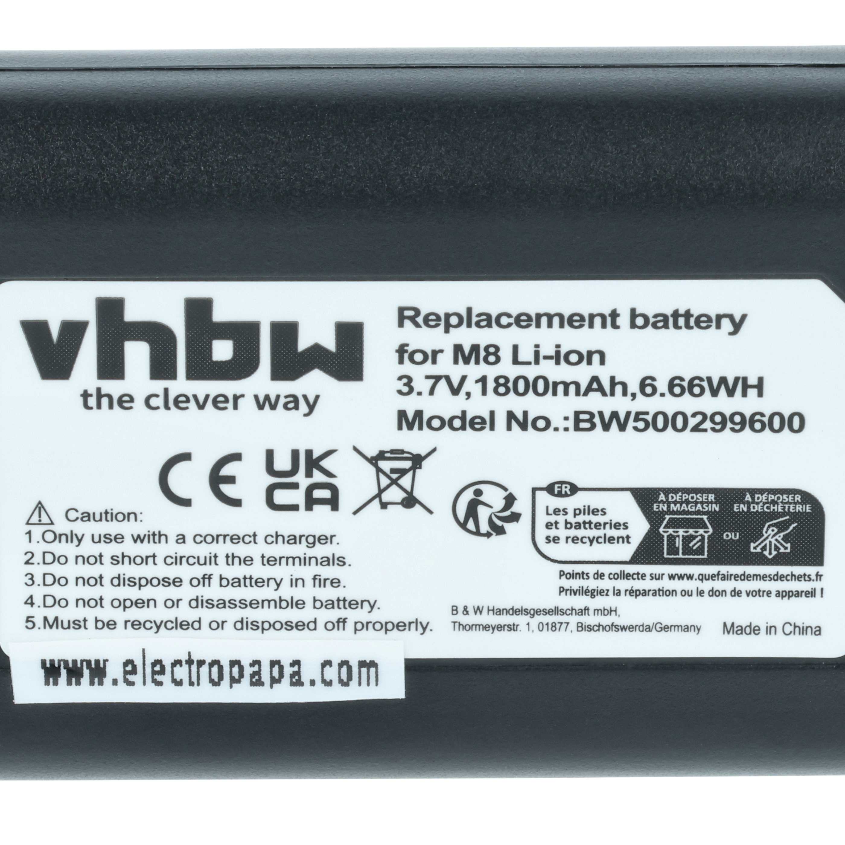 Battery replaces Leica BLI-312, 14464, BP-SCL1 - 1800mAh, 3.7V, Li-Ion