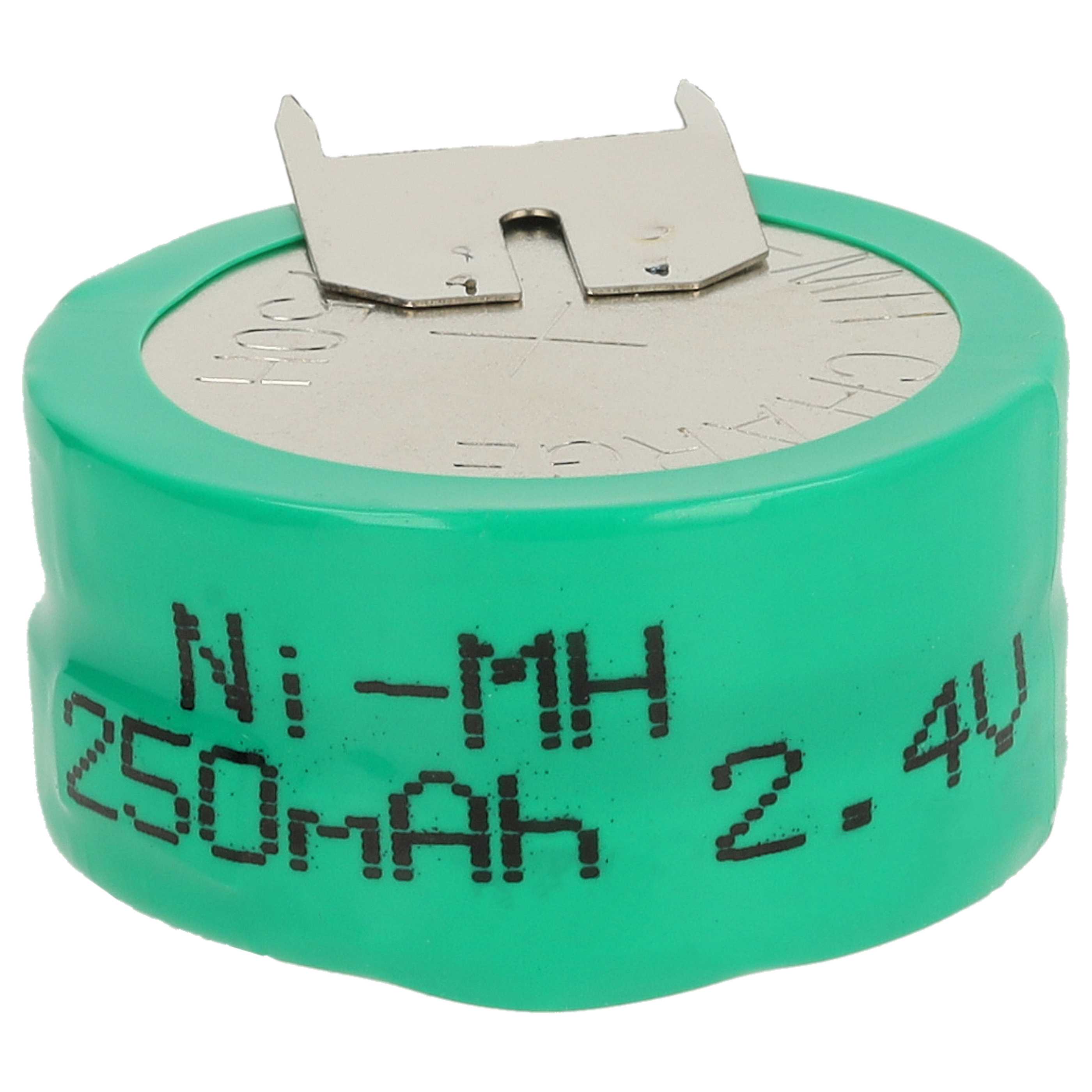 100x Button Cell Battery Type 2/V250H 3 Pins for Model Building Solar Lamps etc. - 250 mAh 2.4 V NiMH