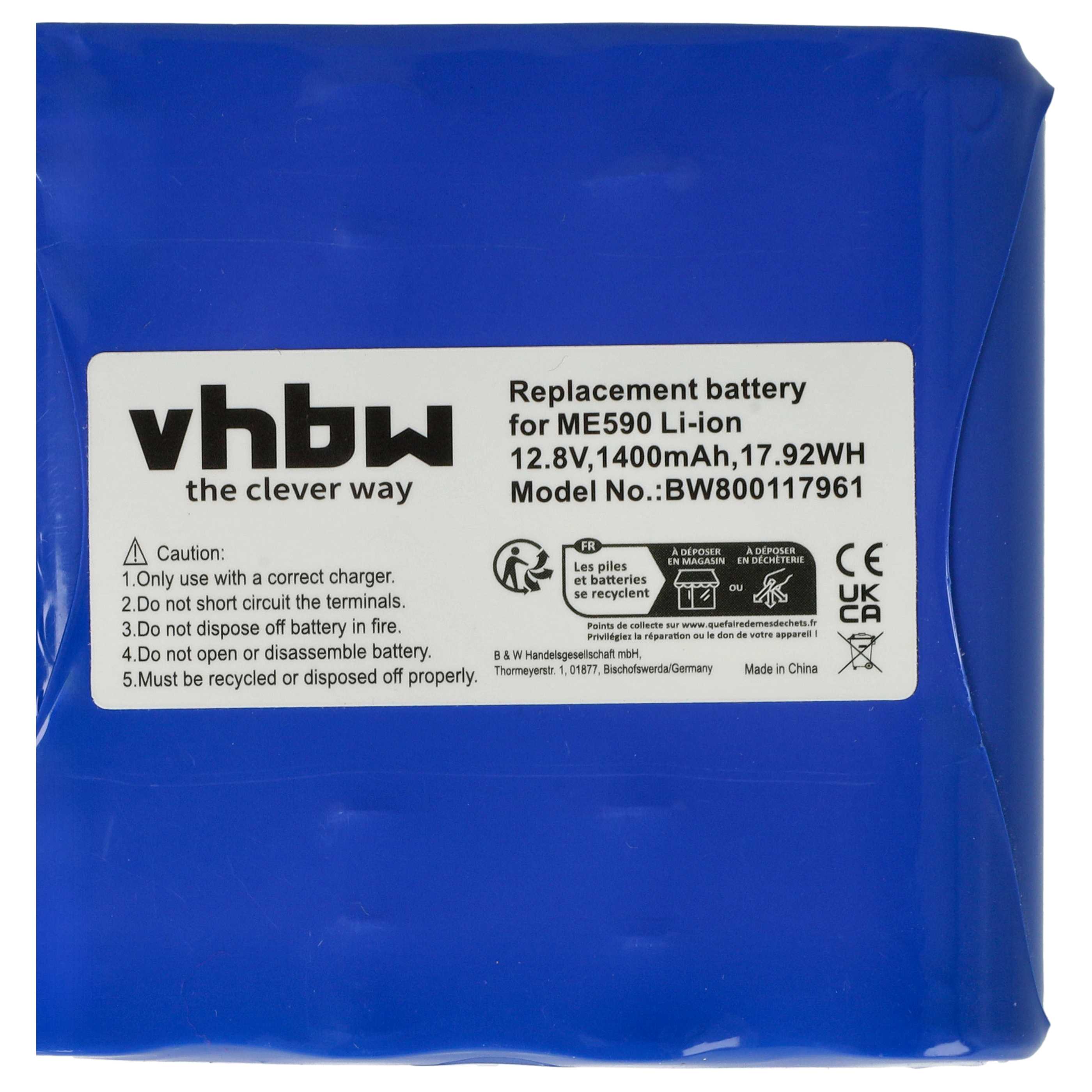 Battery replaces Moneual 12J003633 for Moneual 1400mAh, 12.8V, LiFePO4