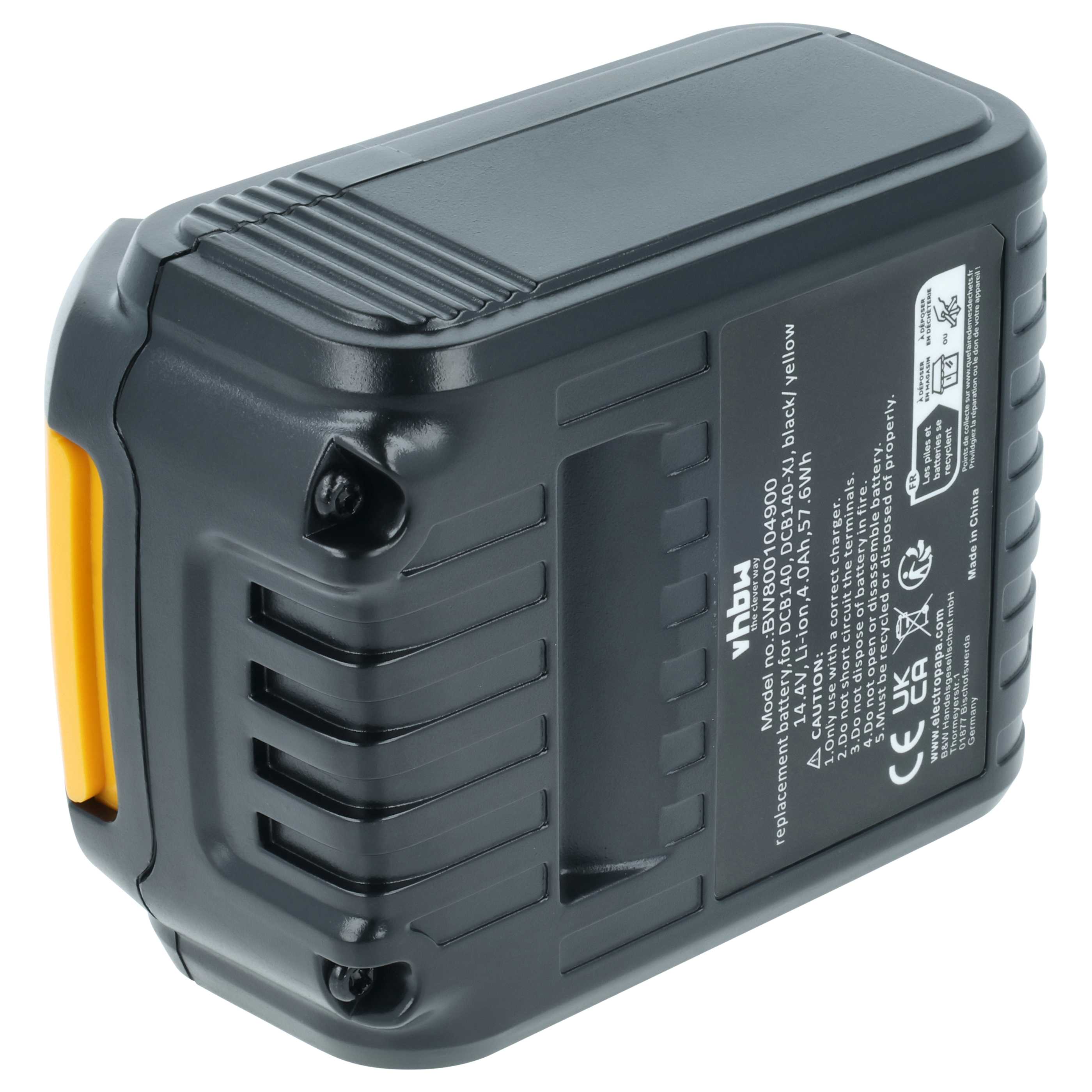 Batteria sostituisce Dewalt DCB142, DCB141, DCB140-XJ, DCB140, DCB-141-XJ per attrezzo - 4Ah 14,4V Li-Ion
