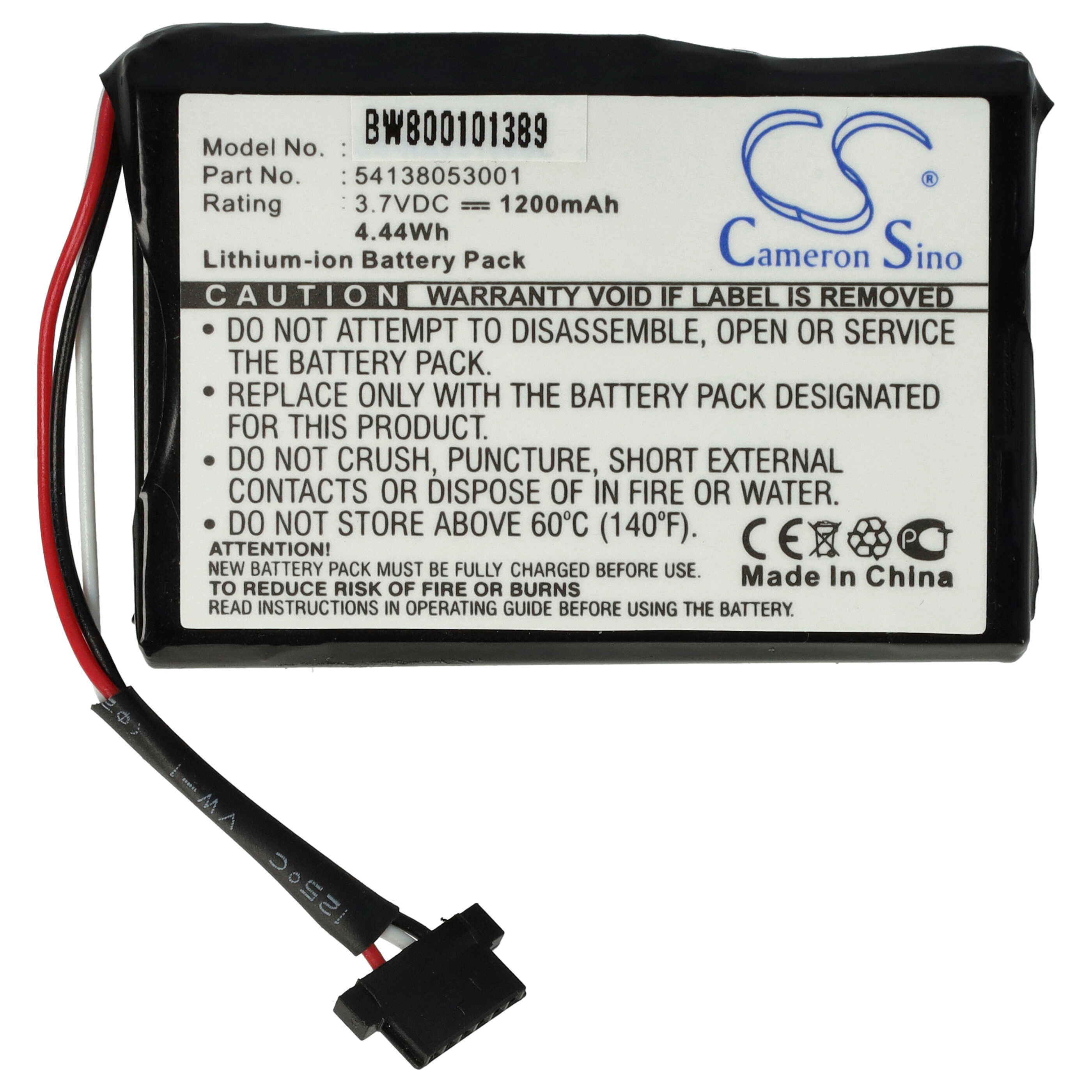 Batterie remplace Navigon 541380530001 pour navigation GPS - 1200mAh 3,7V Li-ion