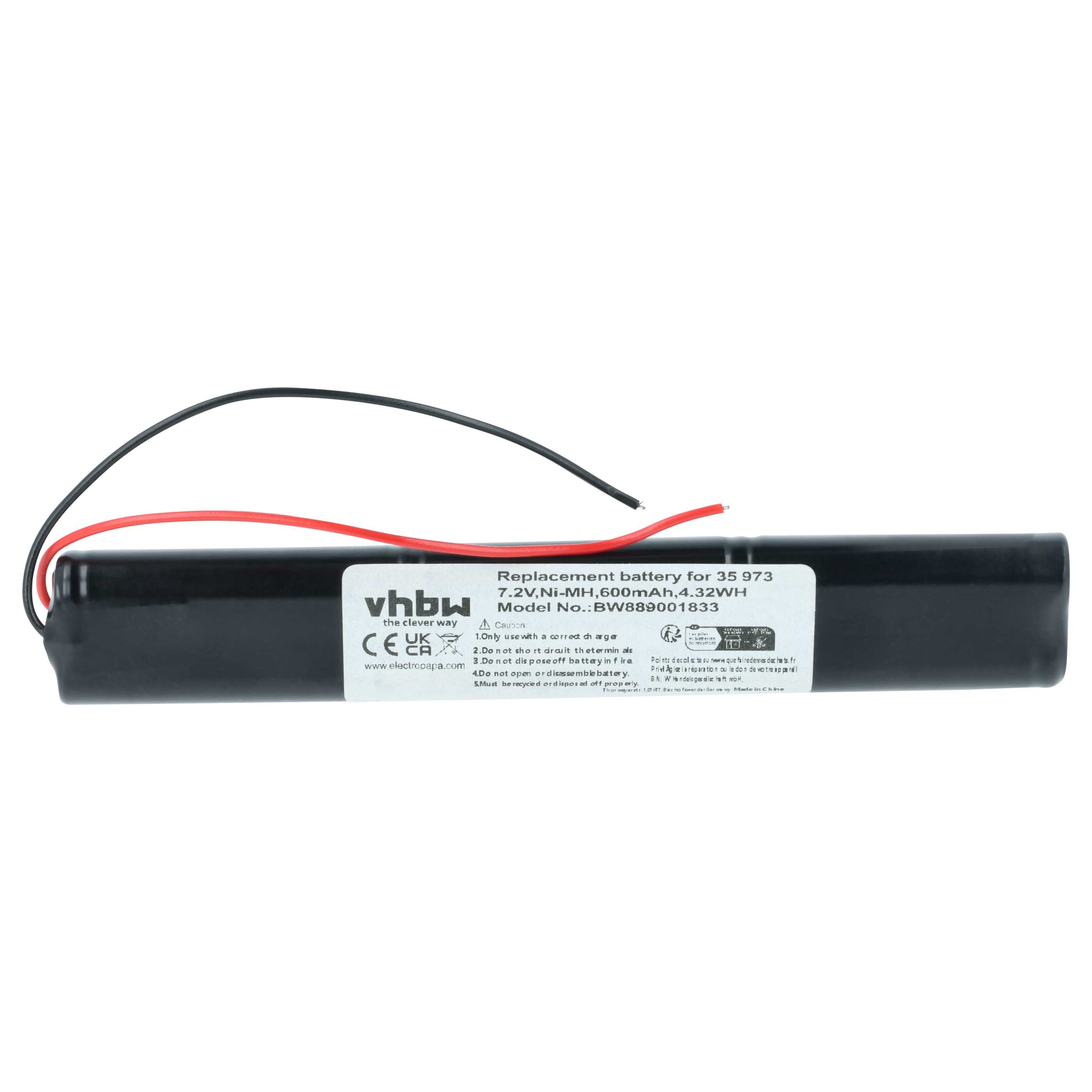 2x Batteria sostituisce Telenot 35 973 per sistema d'allarme - 600mAh 7,2V NiMH