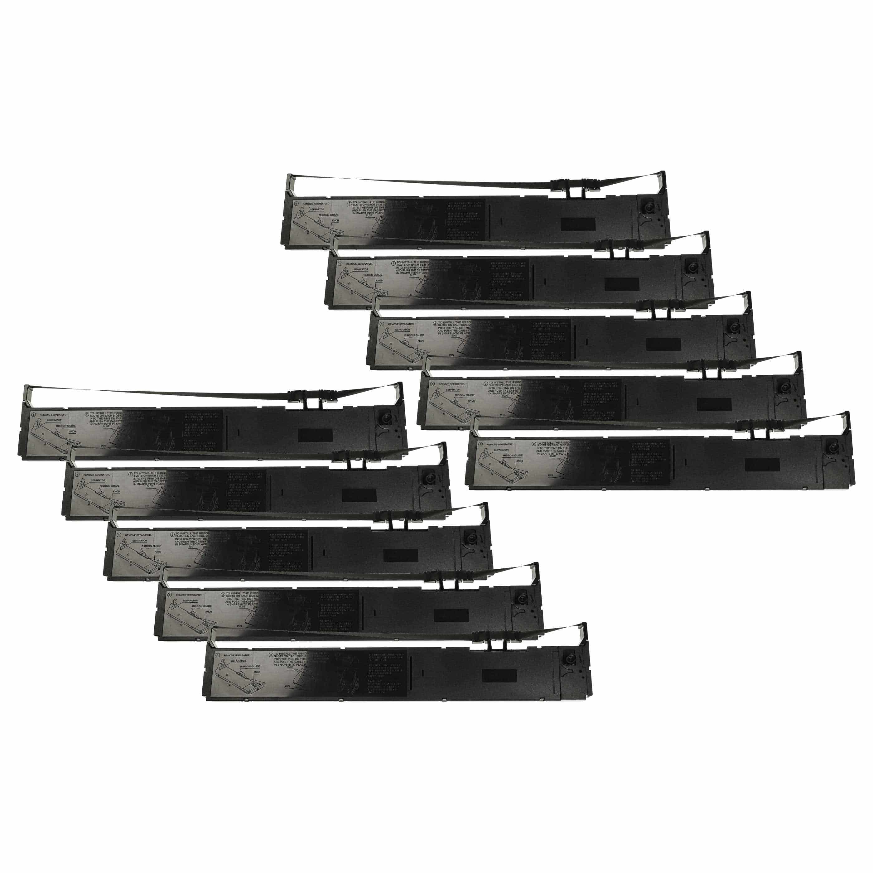 10x Ink Ribbon replaces Epson C13S015384, S015384 for Dot Matrix, Receipt Printer - Black