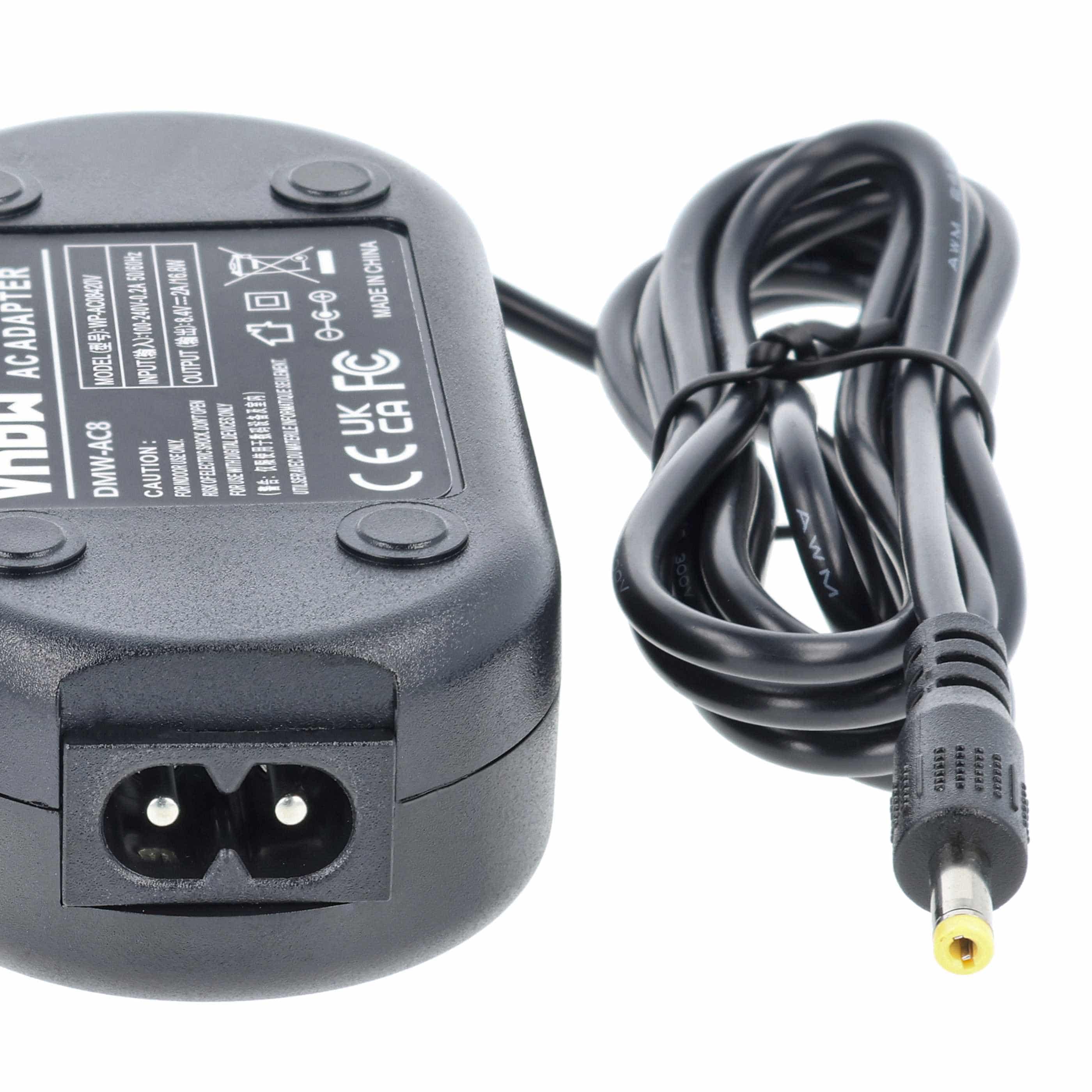 Power Supply replaces DMW-AC8EG DMW-AC8 for Leica Camera + DC Coupler as Panasonic - 2 m, 8.4 V 2.0 A