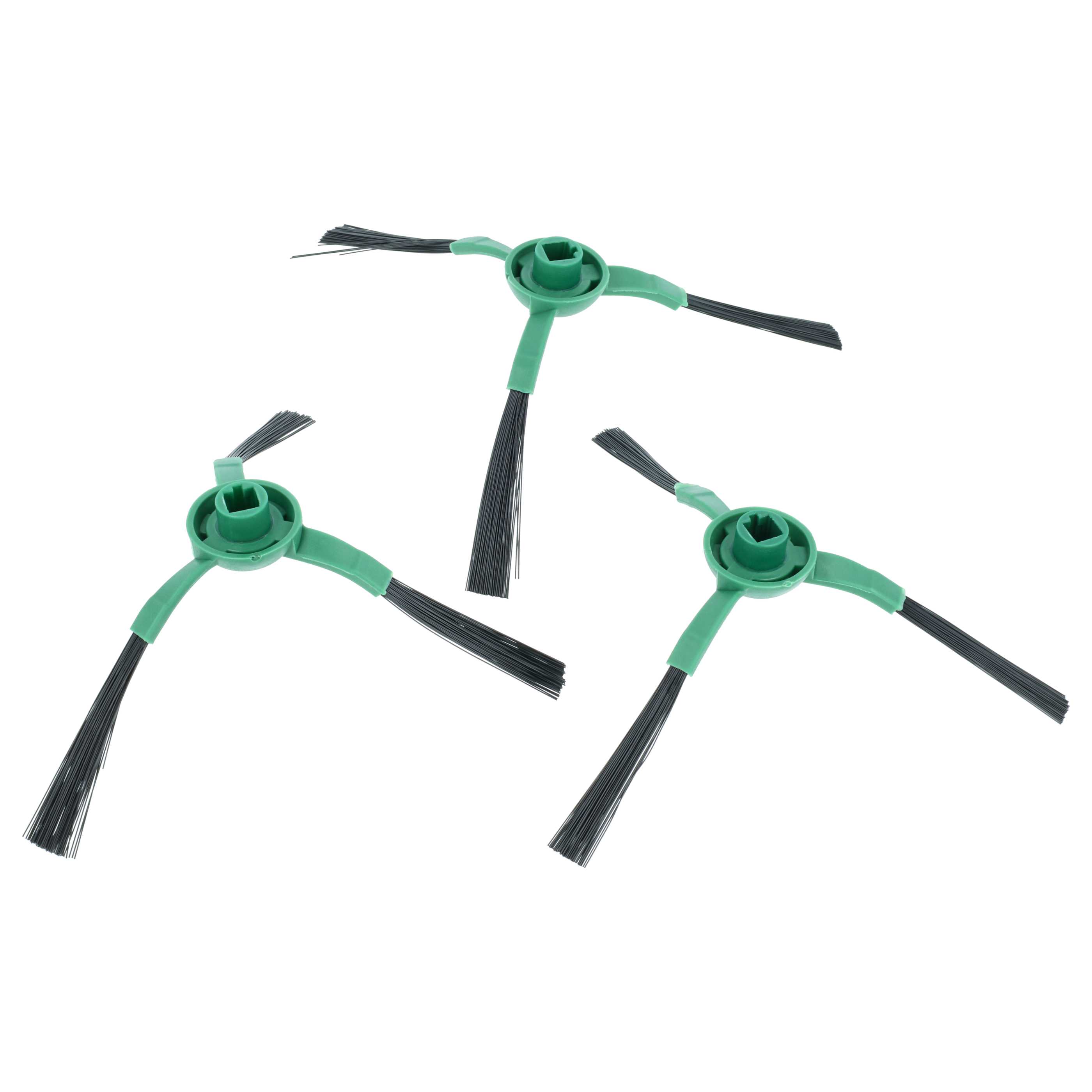 3x Side Brush suitable for iRobot Roomba Robot Vacuum Cleaner - 3-armed, black, green