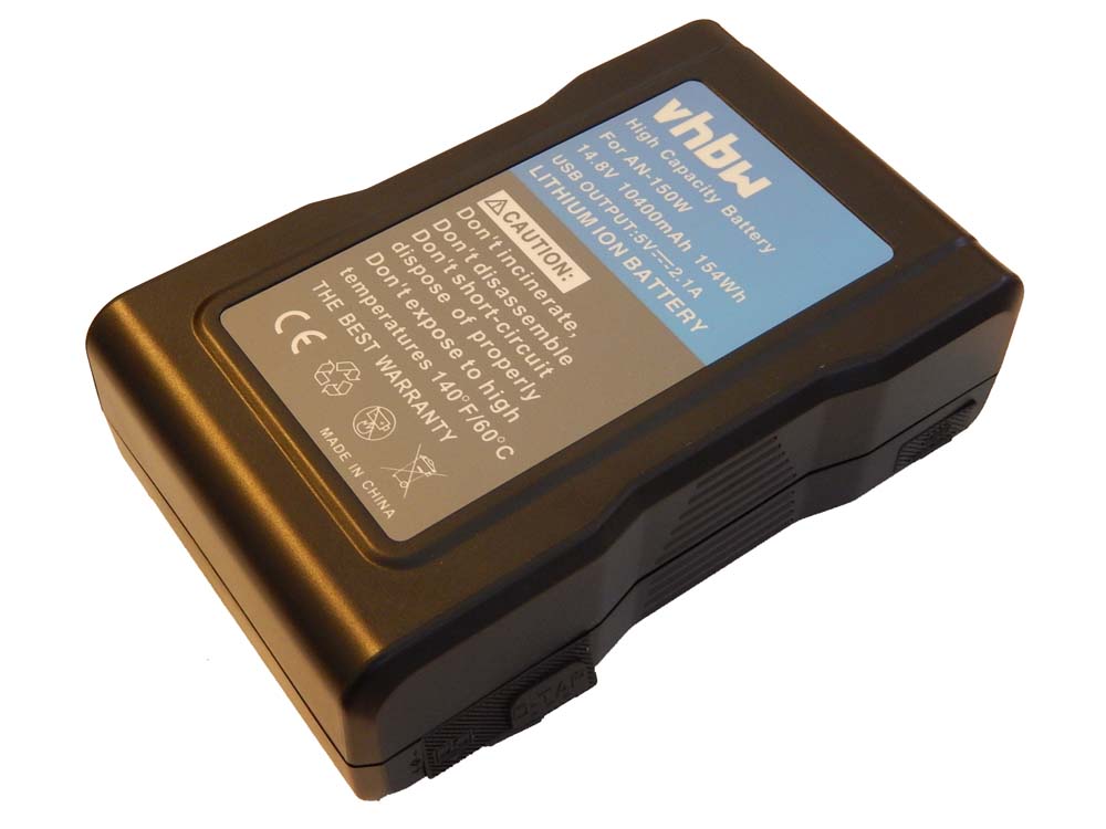 Batterie remplace Anton Bauer Dionic 90 pour caméscope - 10400mAh 14,8V Li-ion avec USB