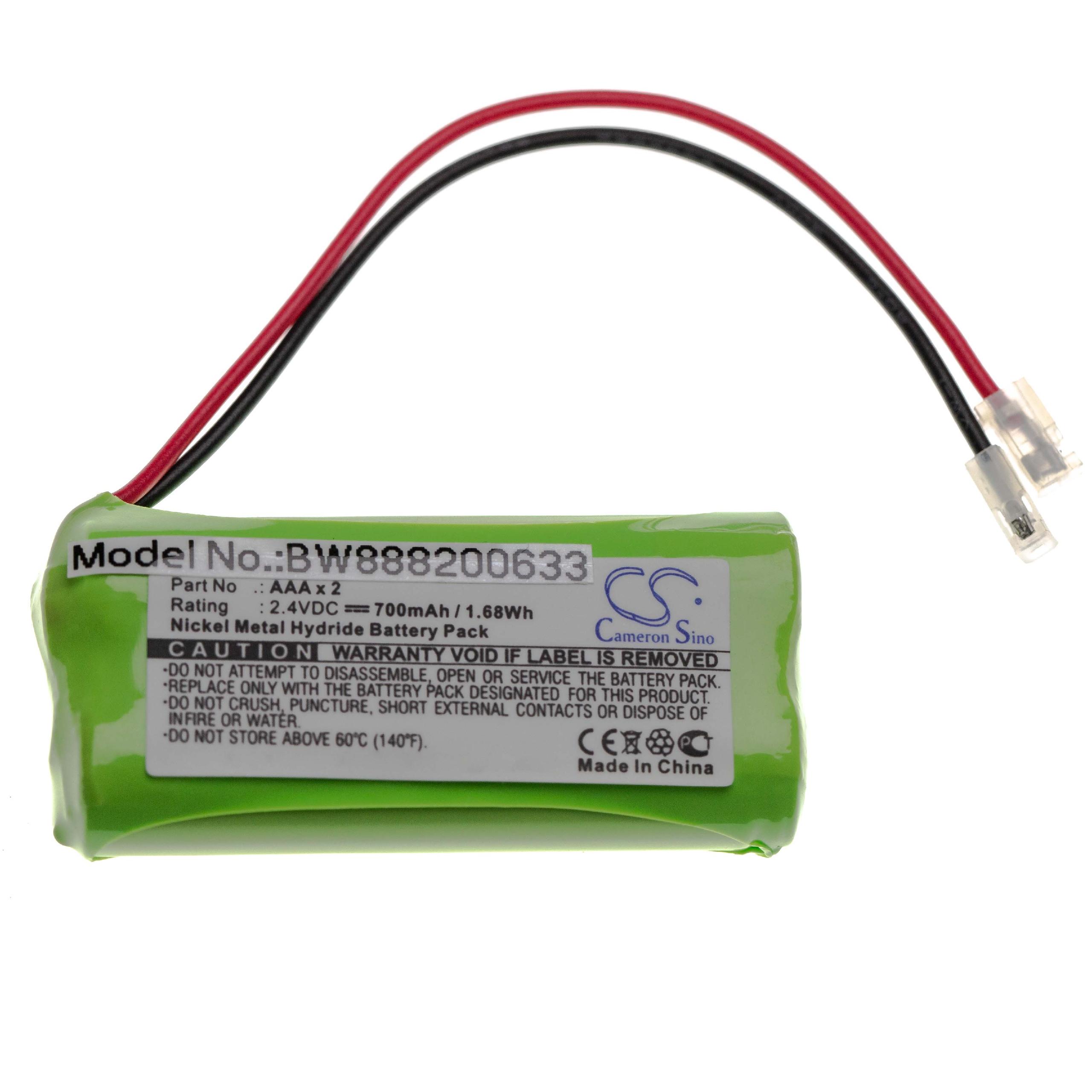 Universal Replacement Battery for various Devices - 700mAh 2.4V NiMH, Type AAA, Micro, HR03