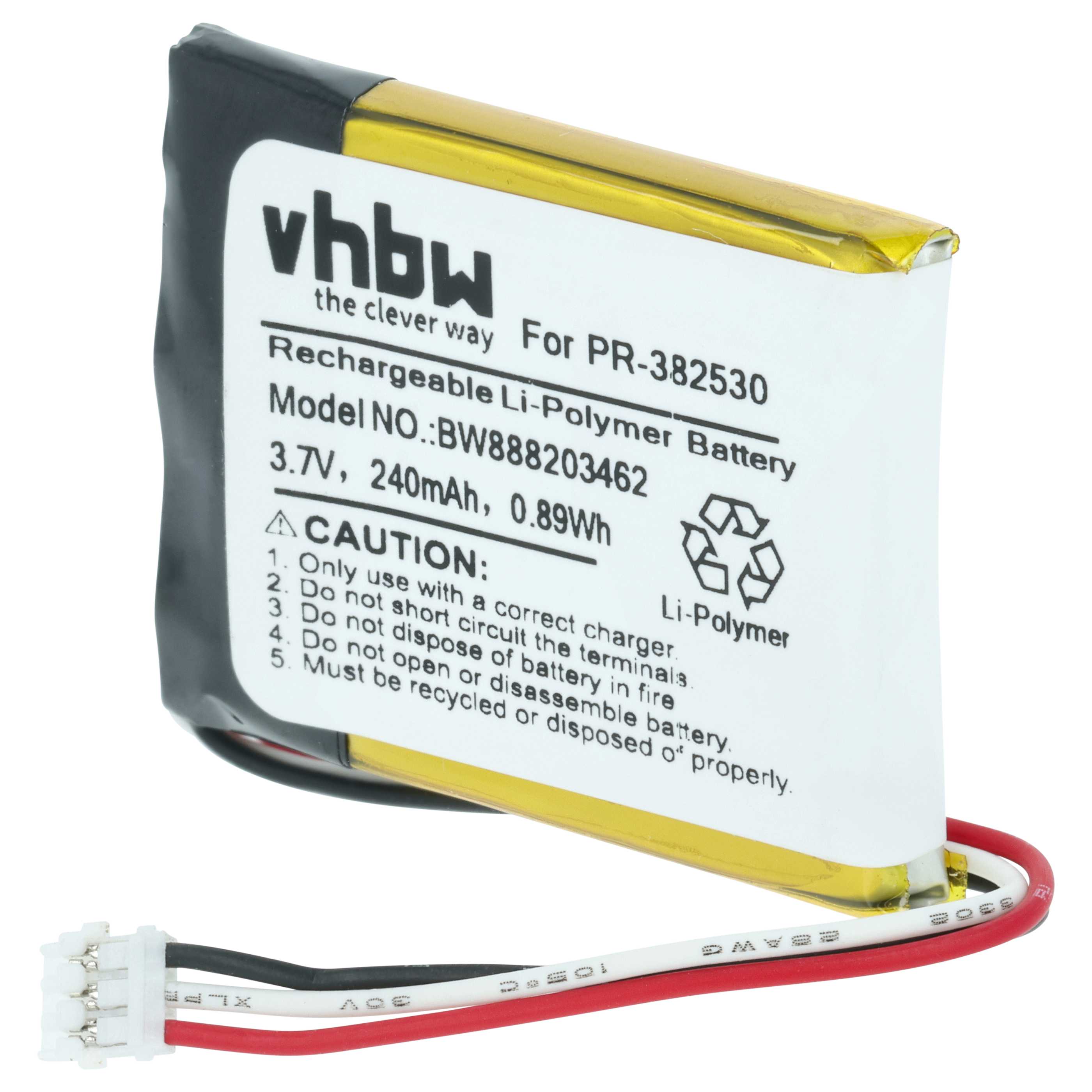 Smartwatch Battery replaces Suunto PR-382530 - 240 mAh 3.7 V Li-polymer