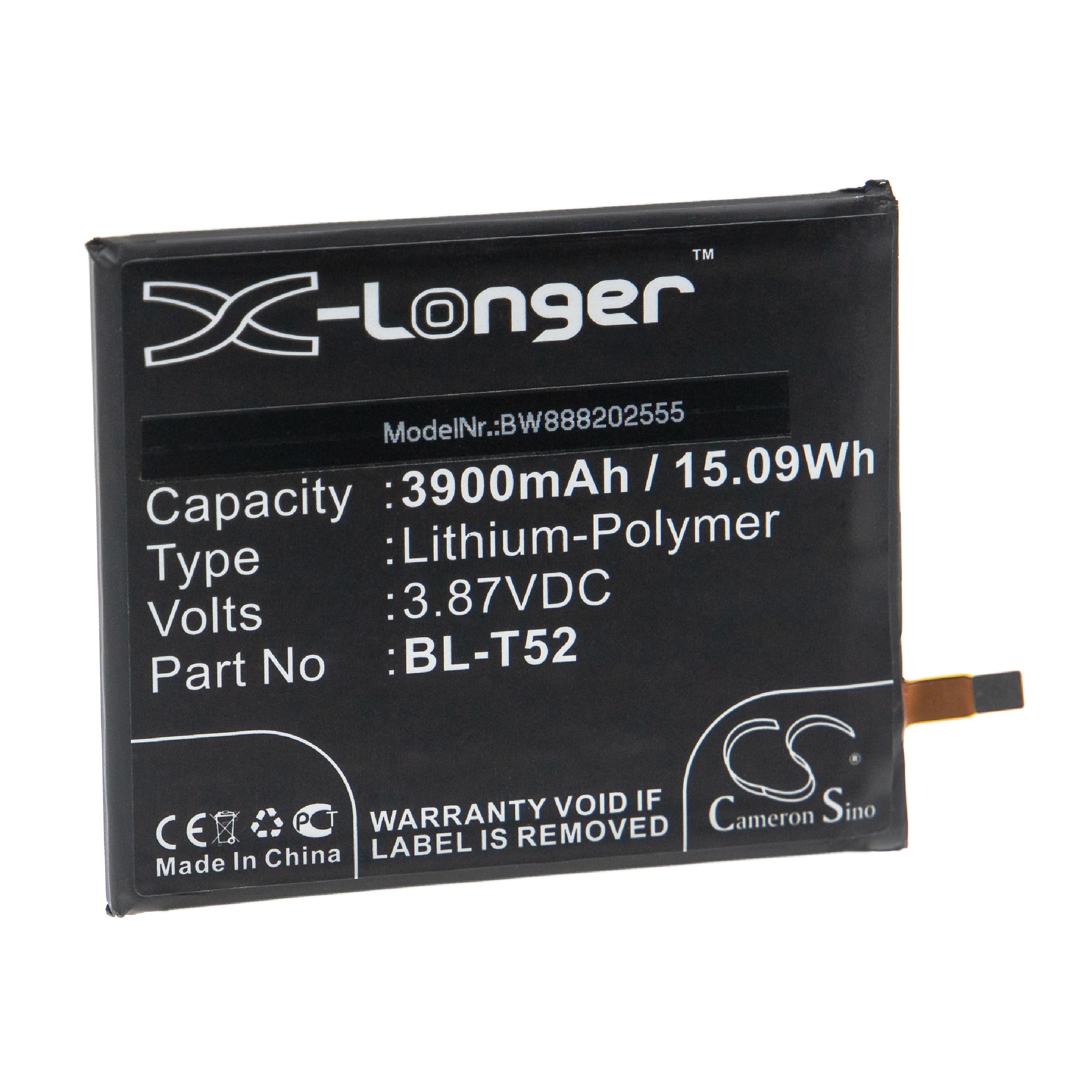 Batterie remplace LG BL-T52 pour téléphone portable - 3900mAh, 3,87V, Li-polymère