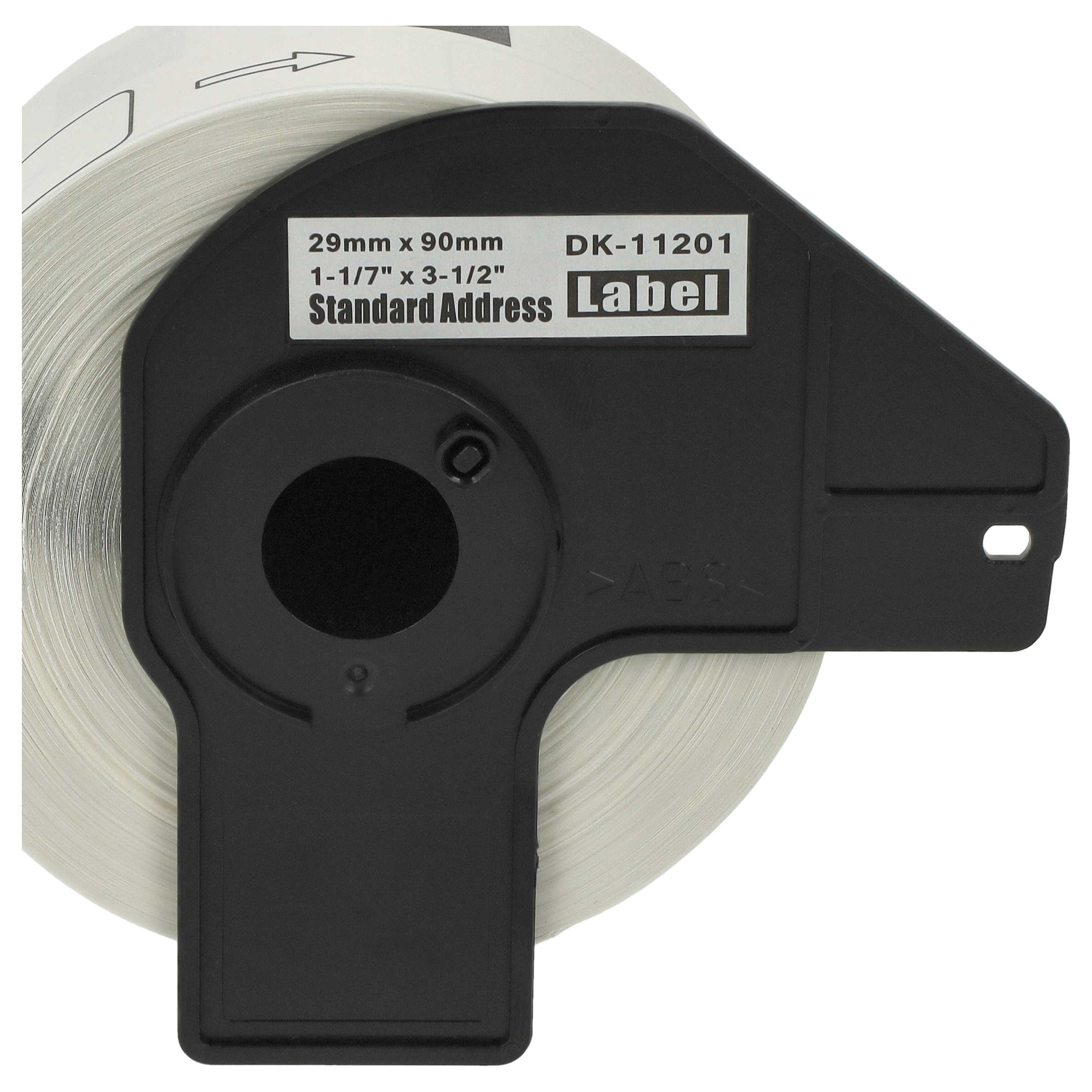 10x Label Roll replaces Brother DK-11201 Labeller - Premium 29 mm x 90 mm + Holder