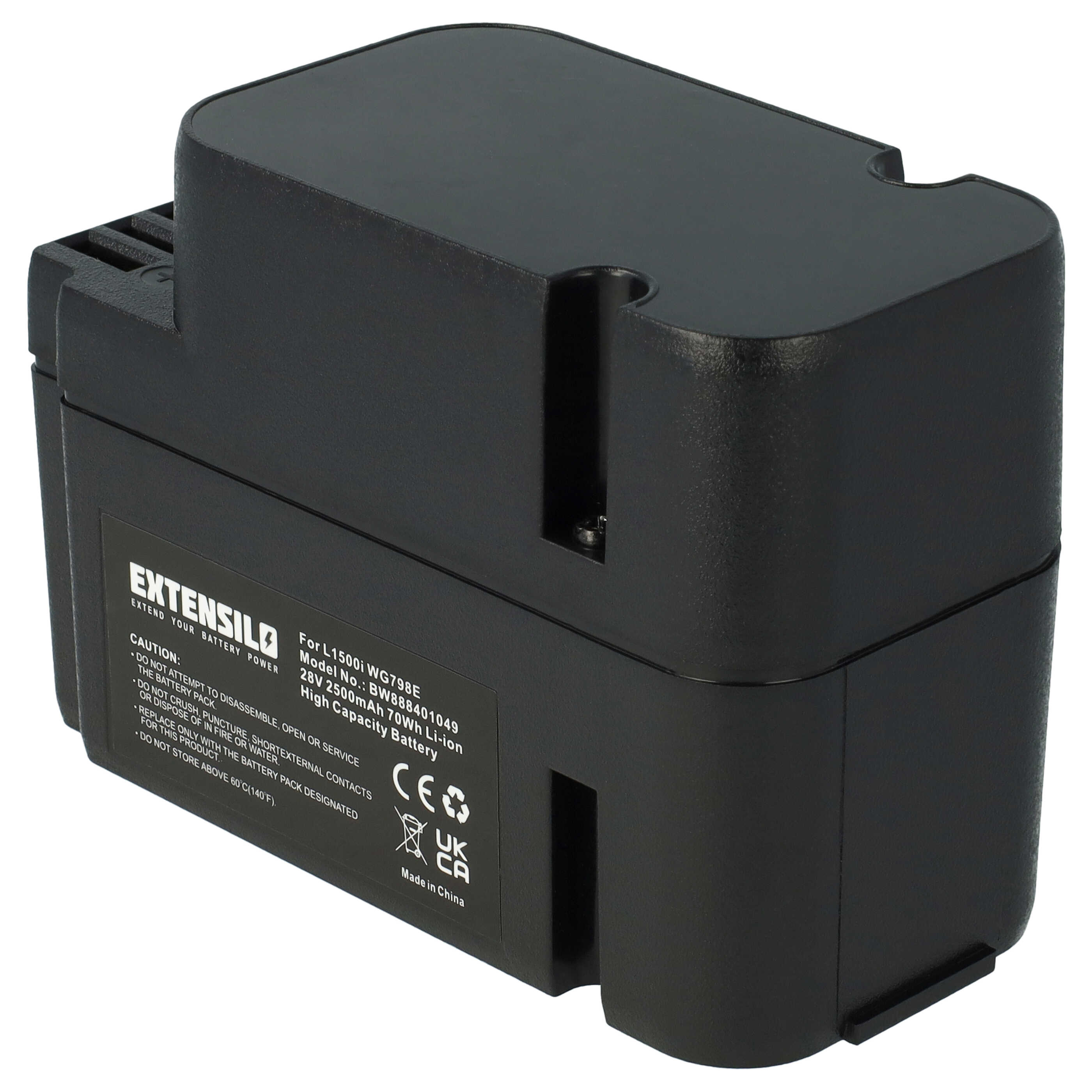 Lawnmower Battery Replacement for Worx - 2500mAh 28V Li-Ion, black