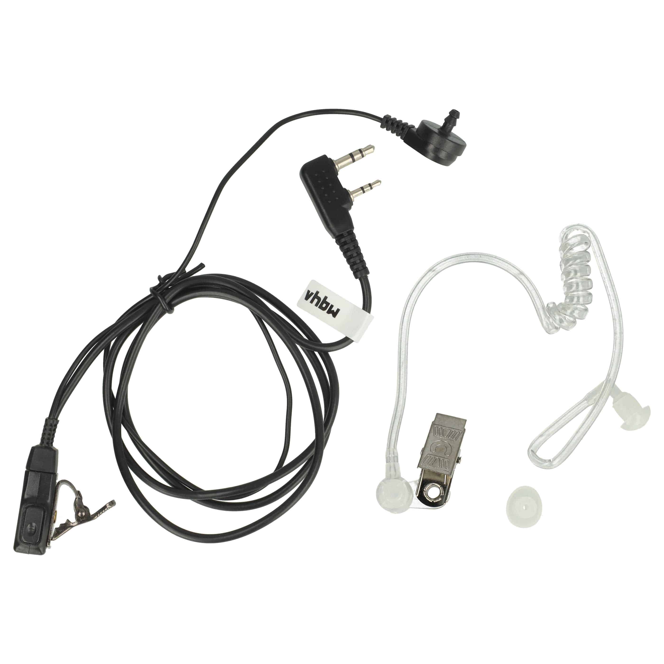 Auriculares para transceptor Kenwood, Baofeng Pro-Talk + botón llamada + clip + tubo acústico transparente