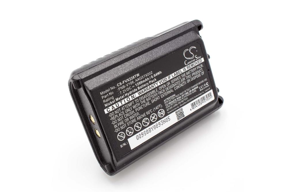 Batería reemplaza Vertex / Yaesu AAG57X002 para radio, walkie-talkie Vertex / Yaesu - 1200 mAh 7,2 V NiMH