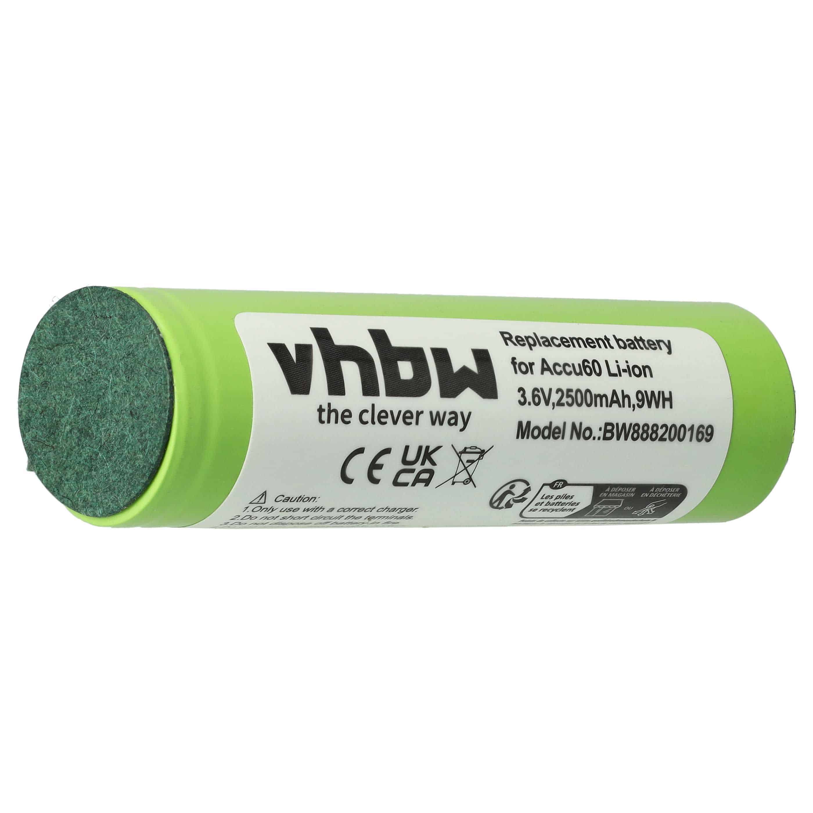 Battery replaces Gardena 08829-00.640.00, 08800-000.640.00 Electric Power Tool - 2500 mAh, 3.6 V, Li-Ion