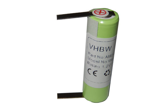 Batterie remplace 1HR-AAC, KR800 AAE pour rasoir électrique - 2000mAh 1,2V NiMH
