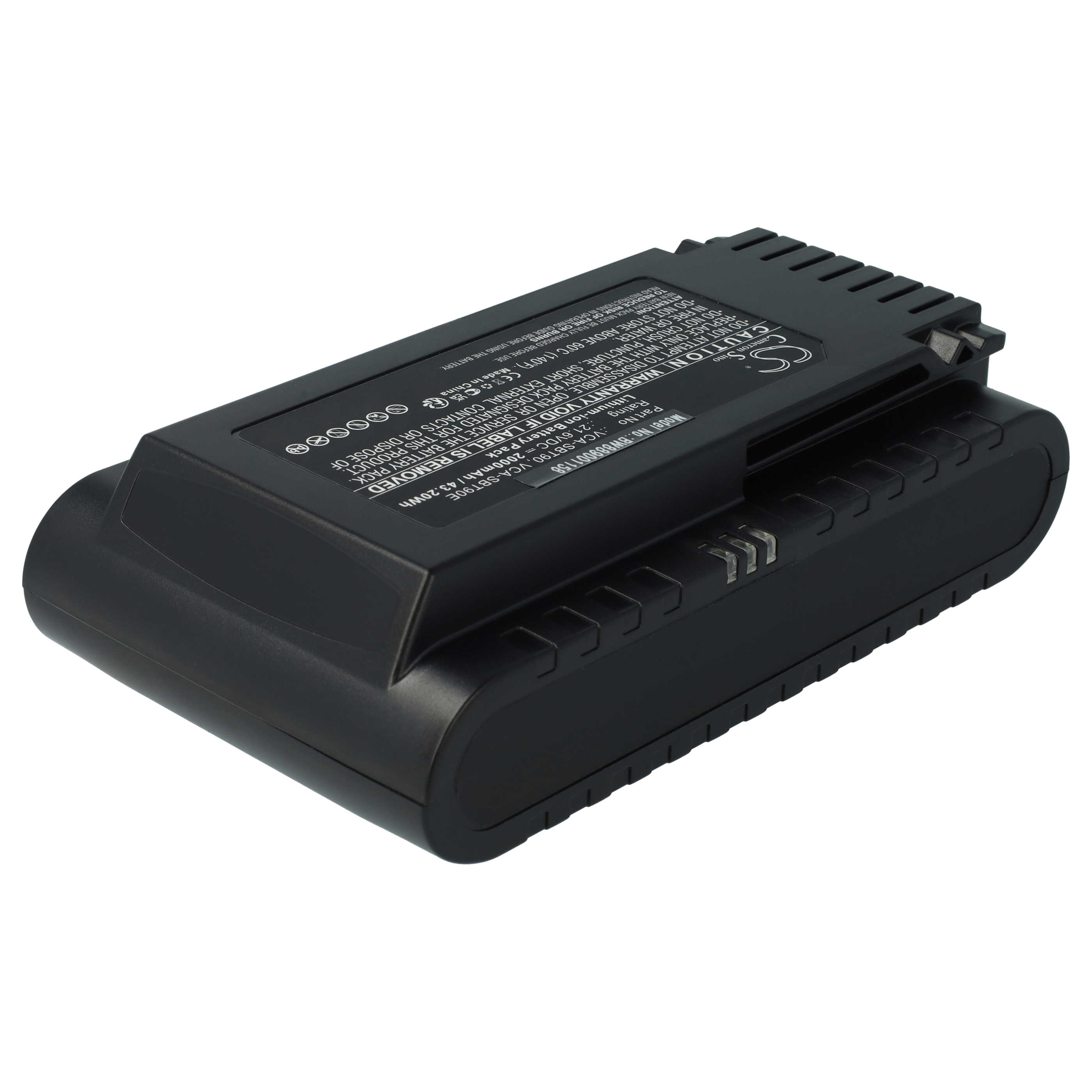 Batteria sostituisce Samsung VCA-SBT90, DJ96-00221A per aspirapolvere Samsung - 2000mAh 21,6V Li-Ion nero