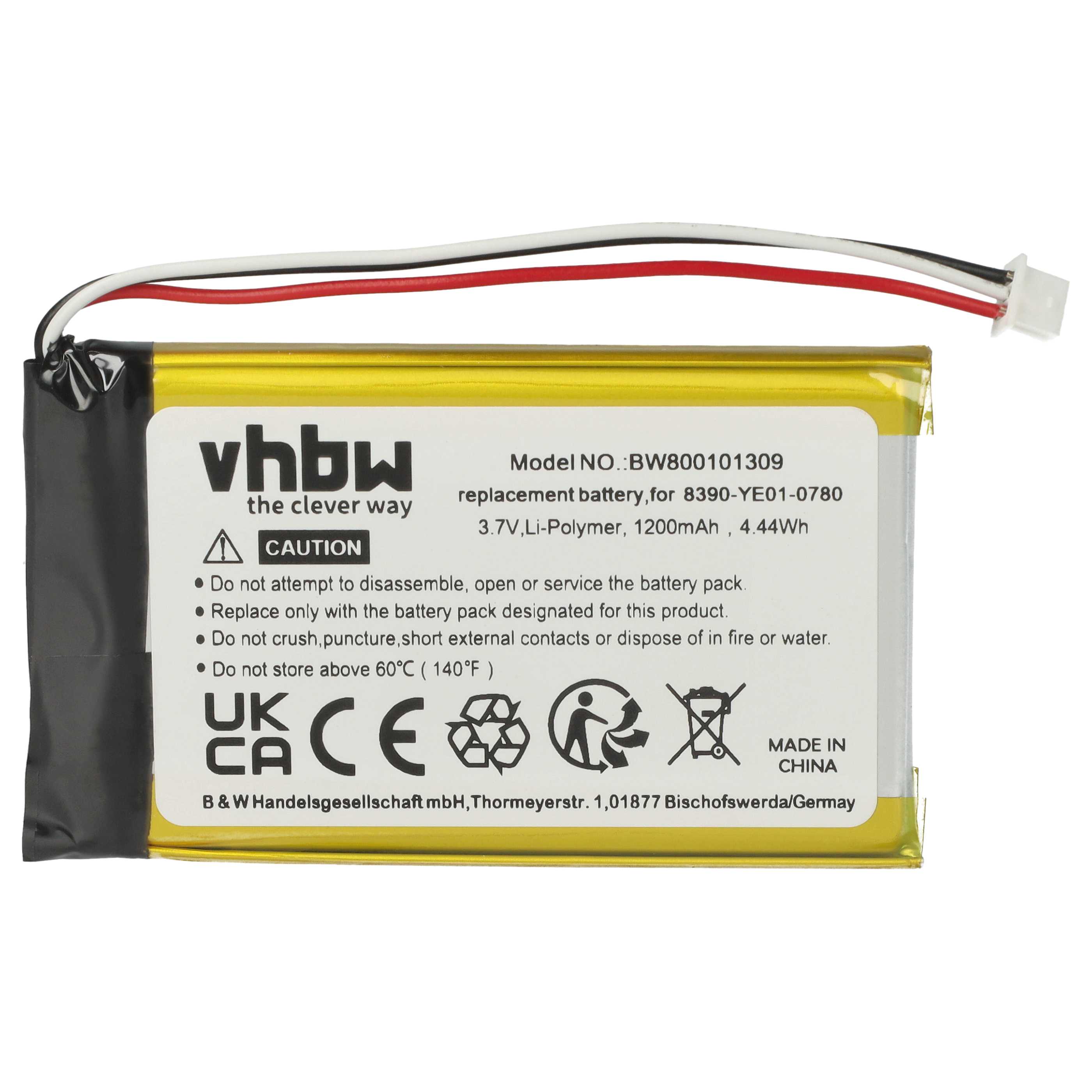 Akumulator do nawigacji GPS zamiennik Magellan 384.00019.005, 0829FL22538 - 1200 mAh 3,7 V LiPo