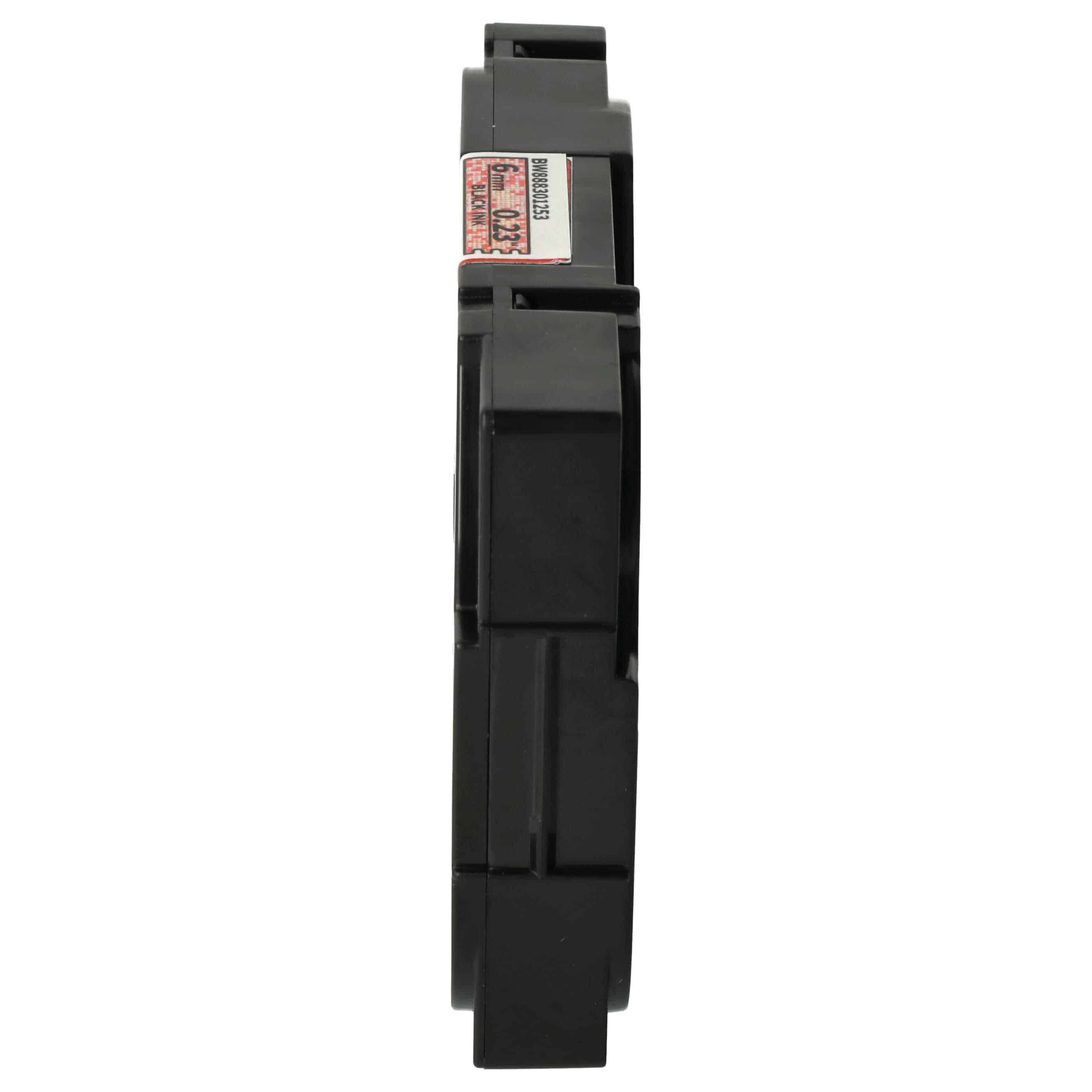 Cassetta nastro sostituisce Brother TZE-411L1 per etichettatrice Brother 6mm nero su rosso (glitter)