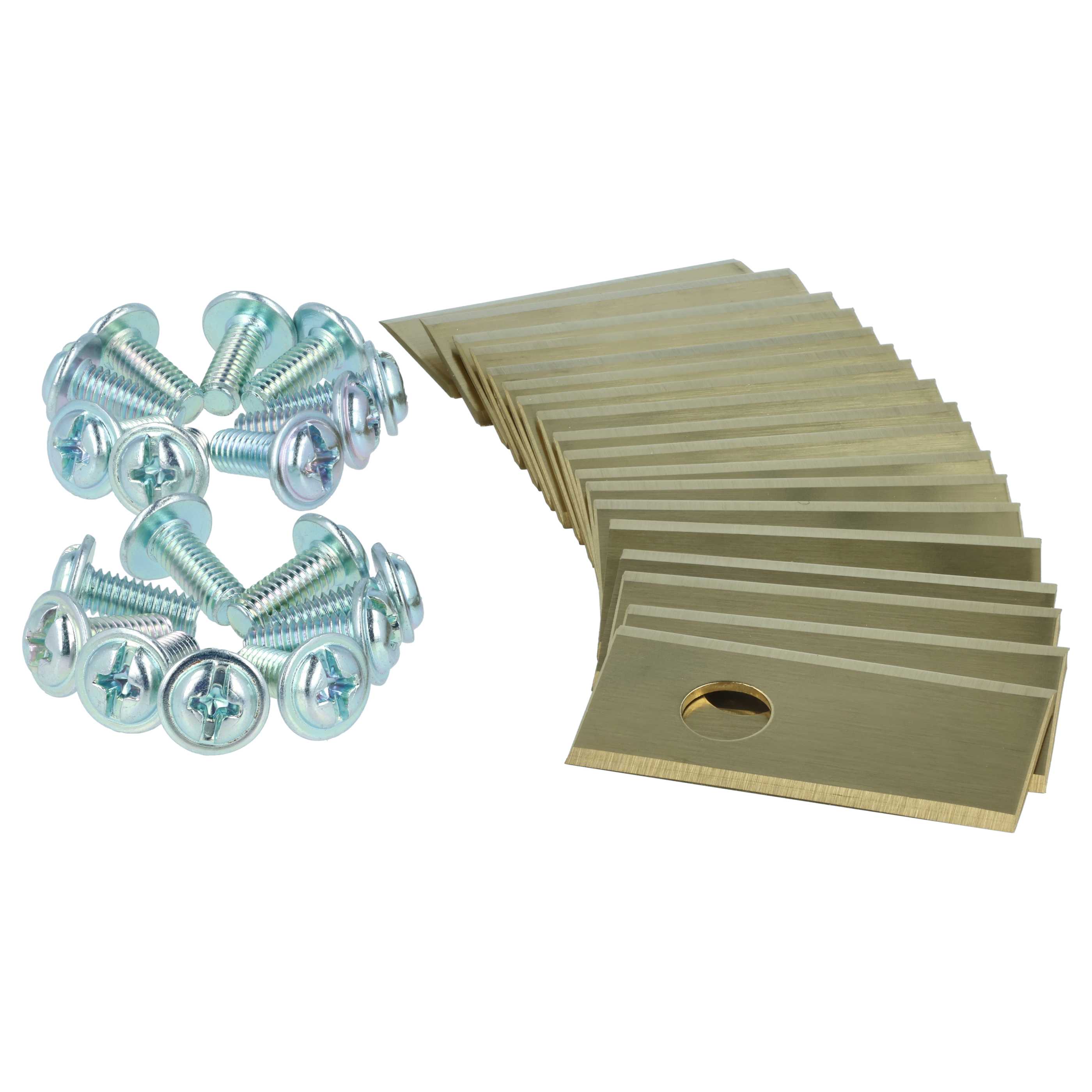 18x Lames pour tondeuse Philips, Scheppach, Worx, Landxcape – Couteaux apatite de titane, Silber Gold