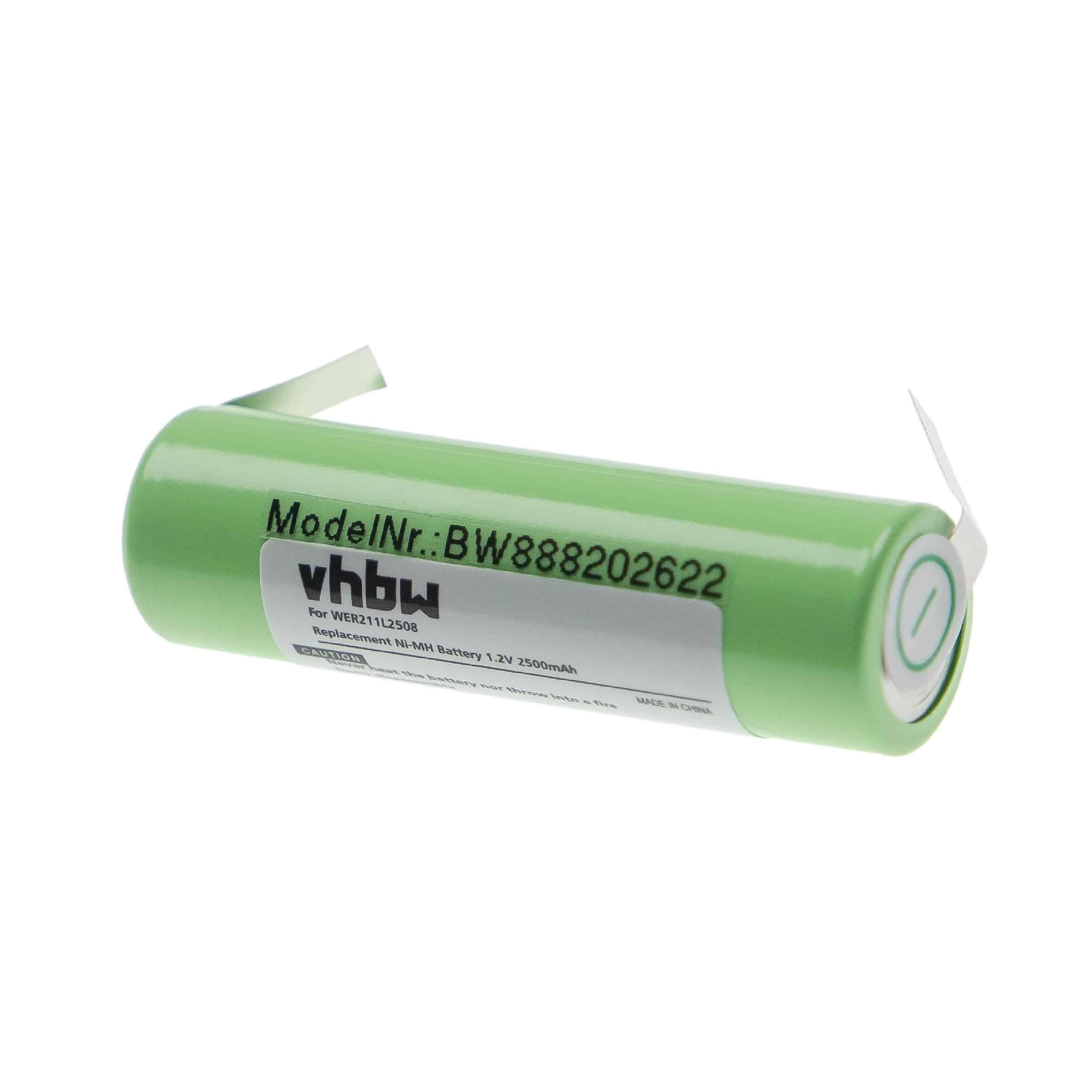 Batterie remplace Panasonic WER211L2508 pour rasoir électrique - 2500mAh 1,2V NiMH