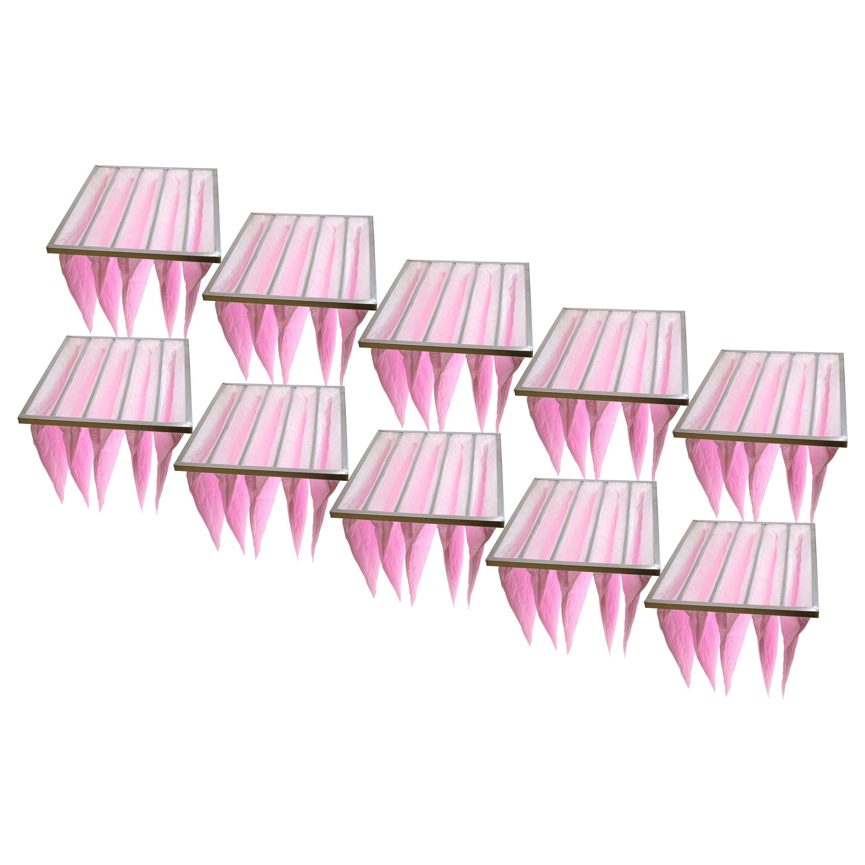 10x Taschenfilter F7 Klimaanlagen, Lüftungsanlagen - 59,5 x 49 x 5,1 cm
