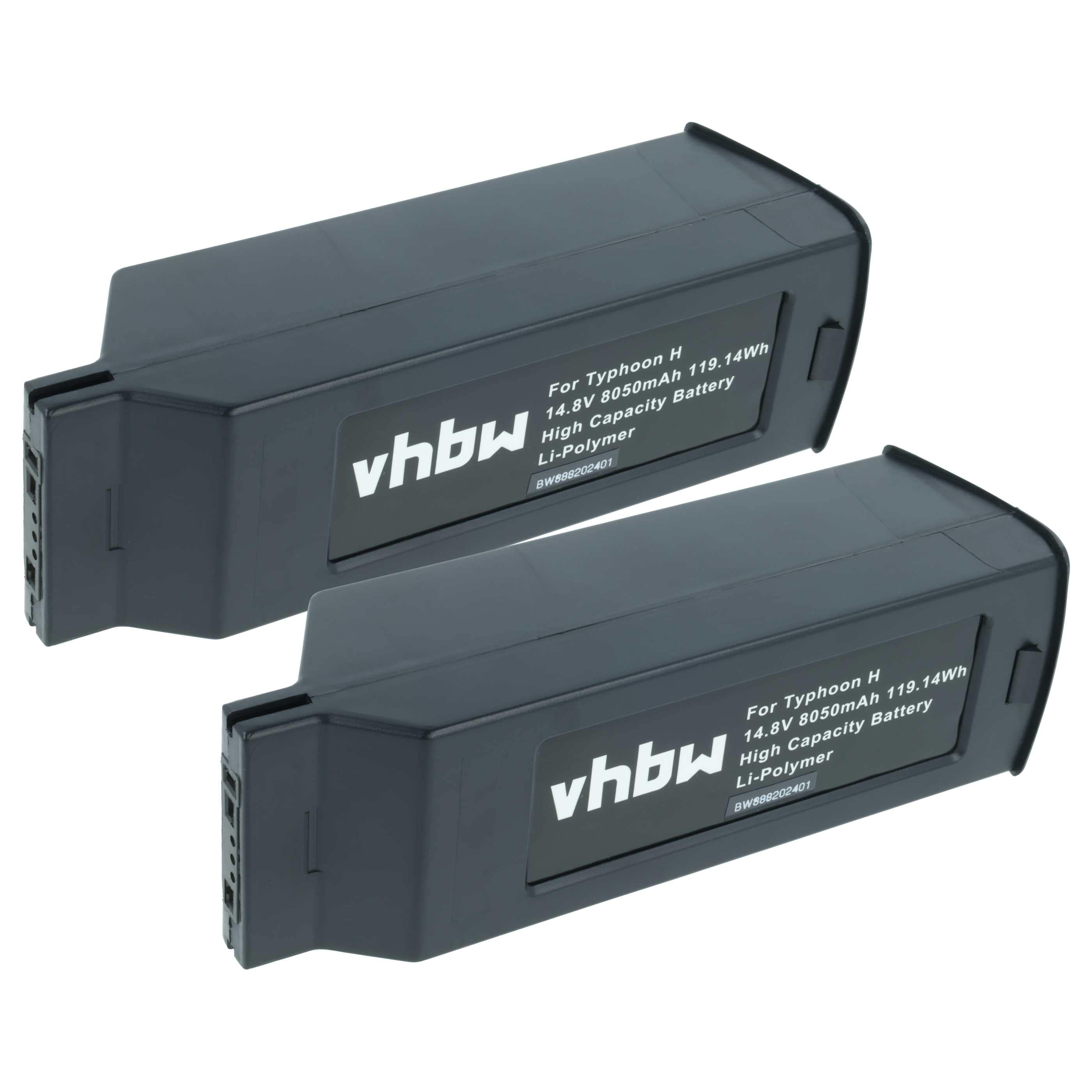 2x Batteries remplace Yuneec YUNH105, YUNTYH105 pour drone Yuneec- 8050mAh 14,8V Li-polymère
