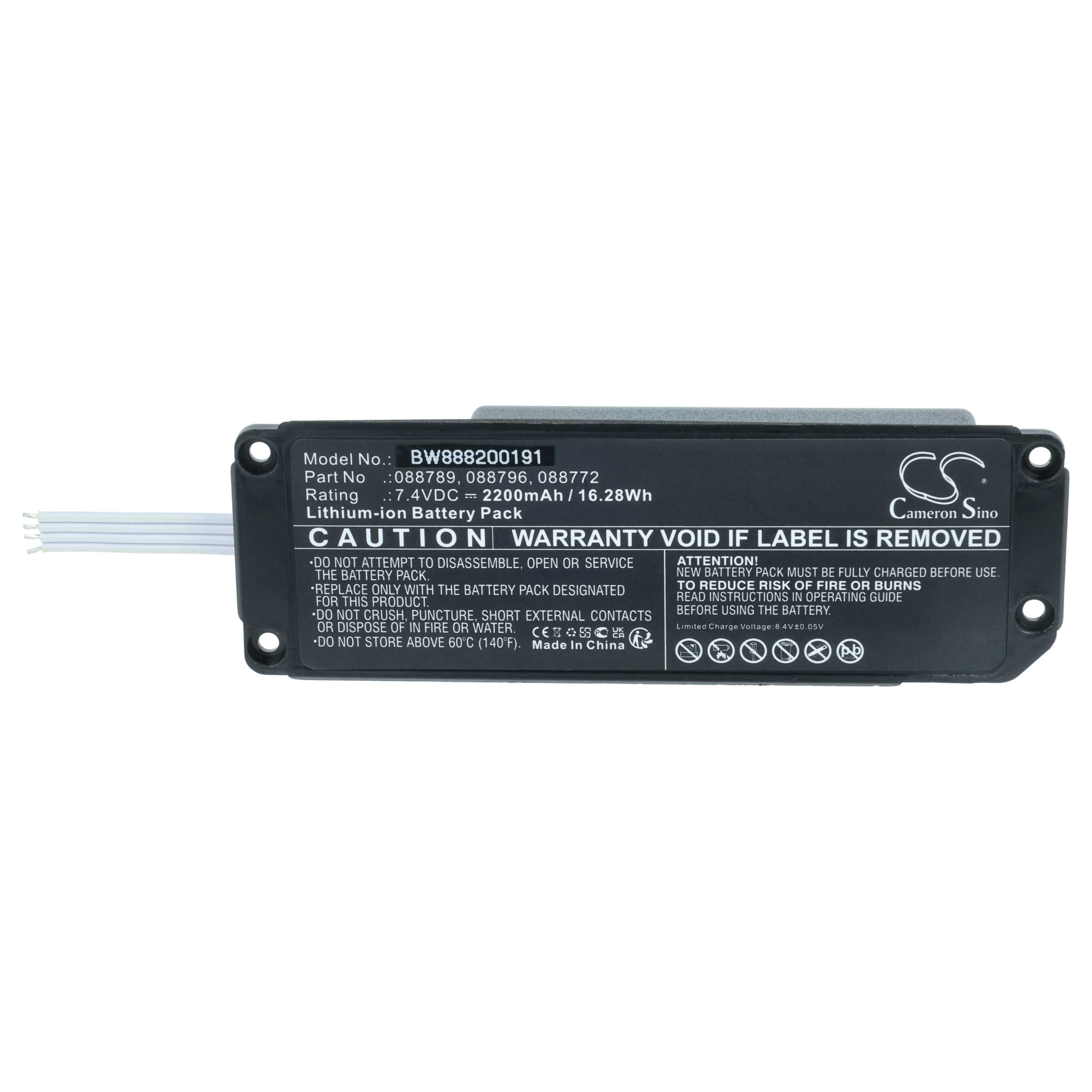 Battery replaces Bose 088796, 088789, 088772, 080841 for Bose Loudspeaker - Li-Ion 2200 mAh