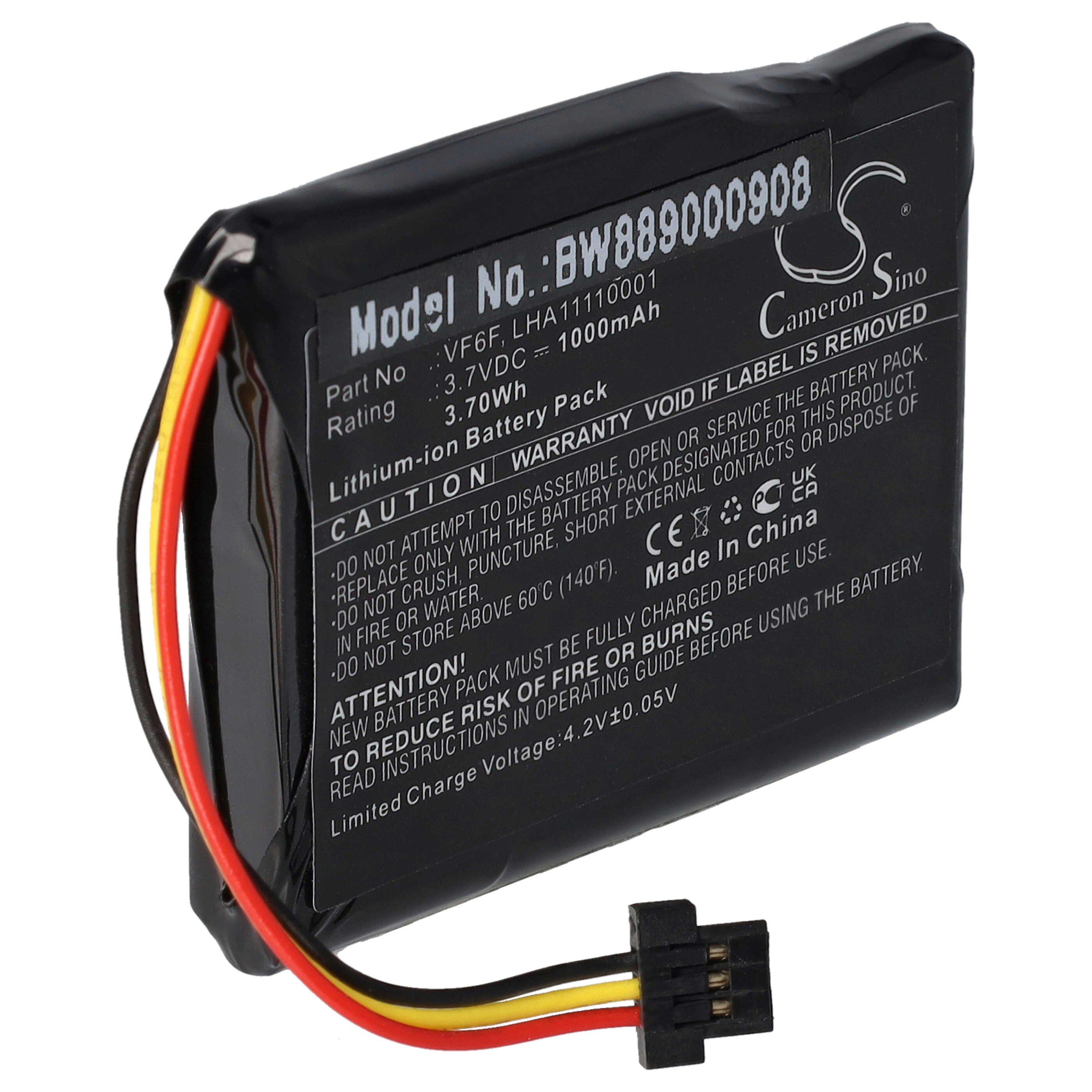 Akumulator do nawigacji GPS zamiennik TomTom LHA11110001, VF6F - 1000 mAh 3,7 V Li-Ion