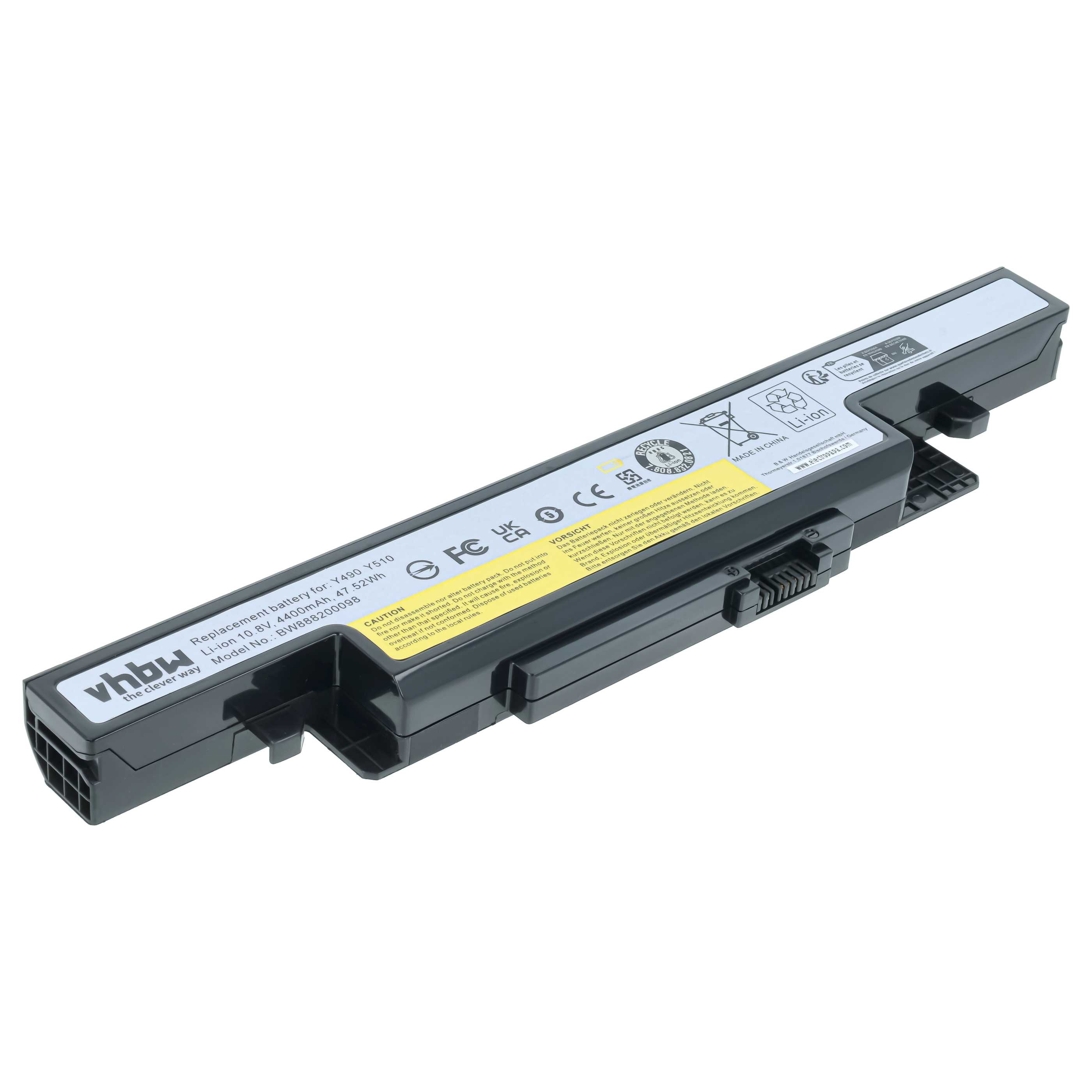 Notebook Battery replaces Lenovo L11L6R02, 3INR19/66-2, L11S6R01, 3ICR19/65-2 - 4400 mAh 10.8 V Li-Ion, black