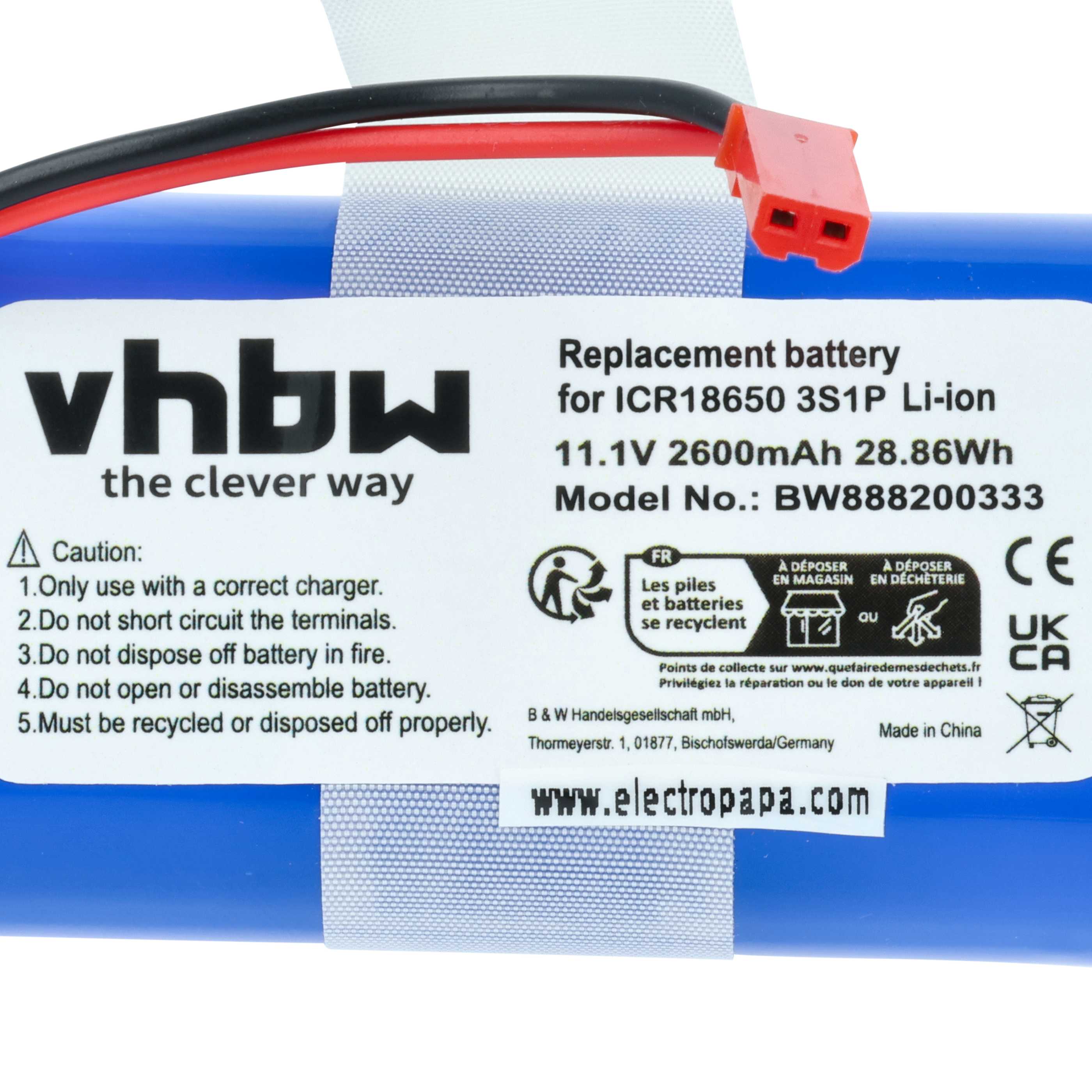 Batteria per robot aspiratore iLife, Electropan - 2600mAh 11,1V Li-Ion
