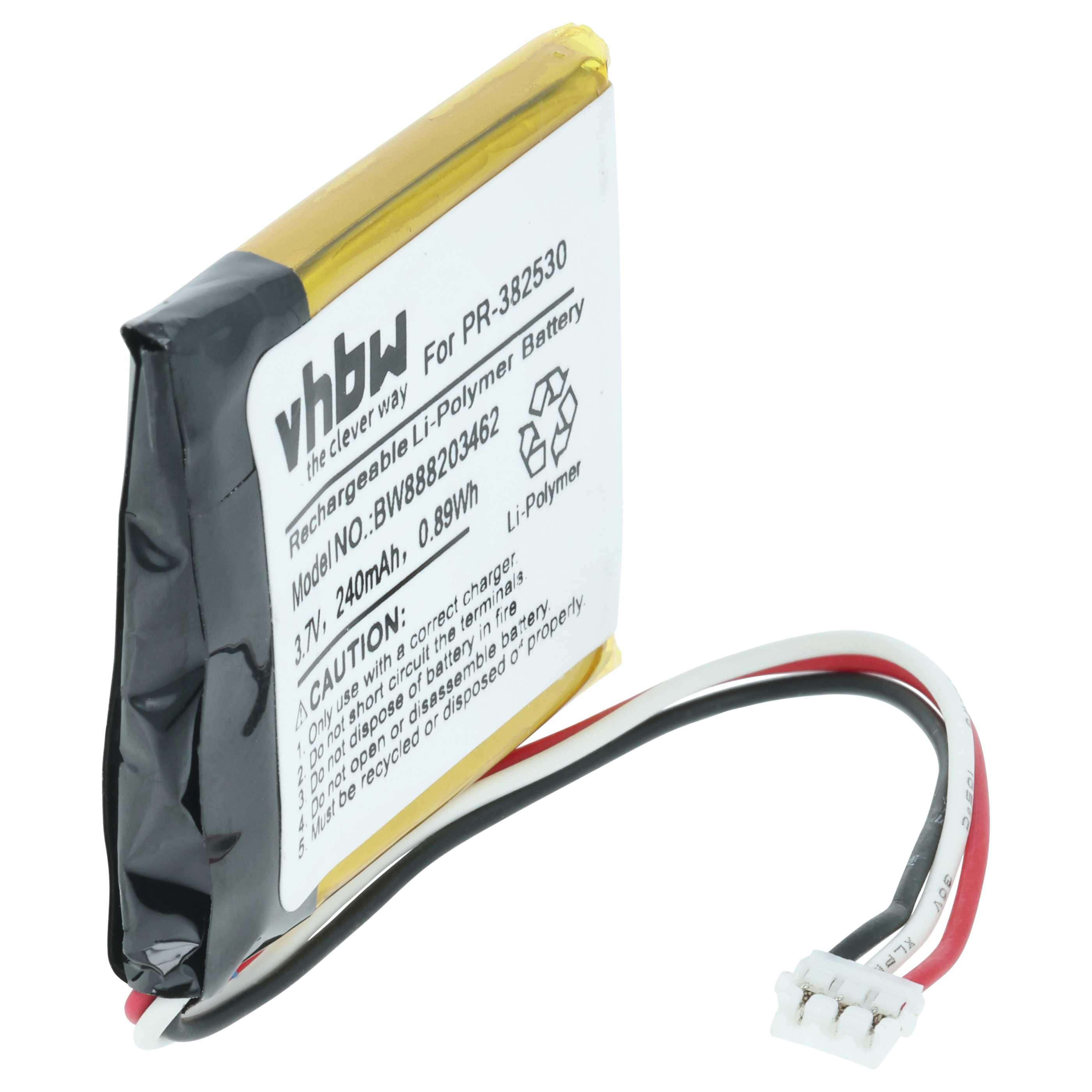 Smartwatch Battery replaces Suunto PR-382530 - 240 mAh 3.7 V Li-polymer