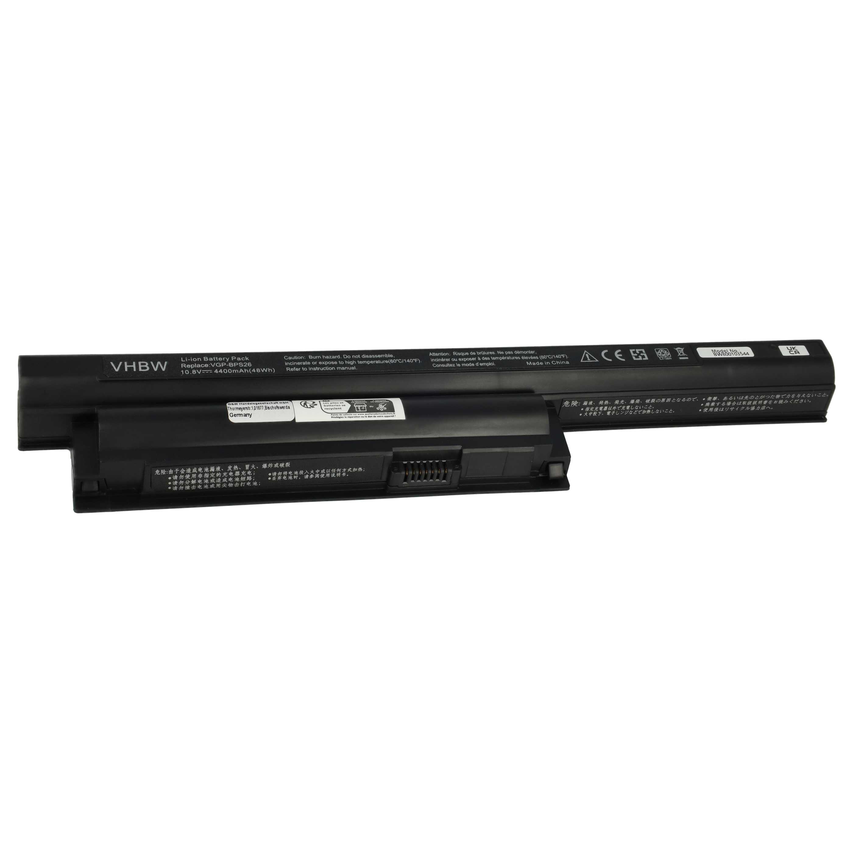 Akumulator do laptopa zamiennik Sony VGP-BPS26, VGP-BPS26A, VGP-BPL26 - 4400 mAh 10,8 V Li-Ion, czarny