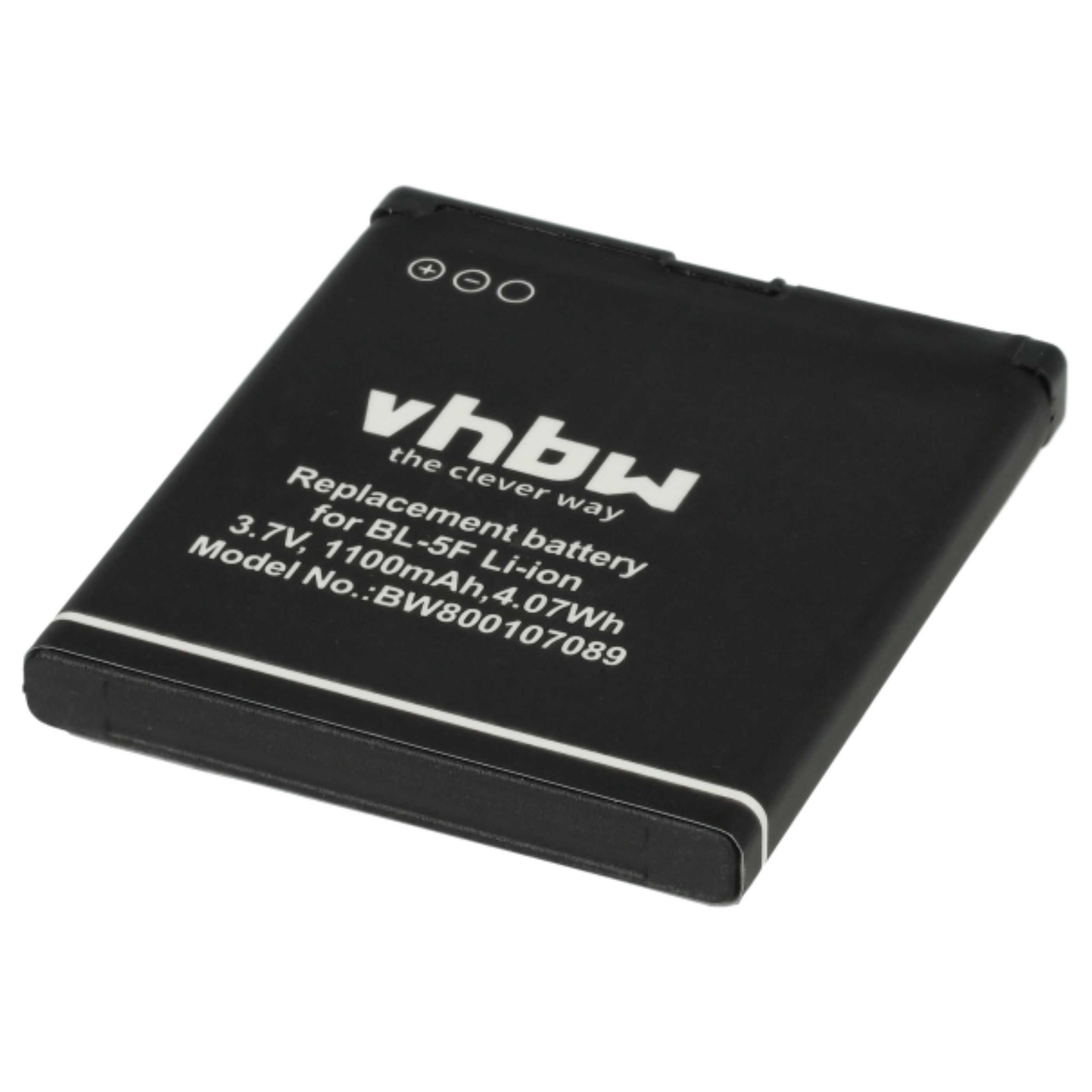 Akumulator do telefonu smartfona zamiennik Nokia BL-5F, MP-S-O - 1100 mAh 3,7 V Li-Ion