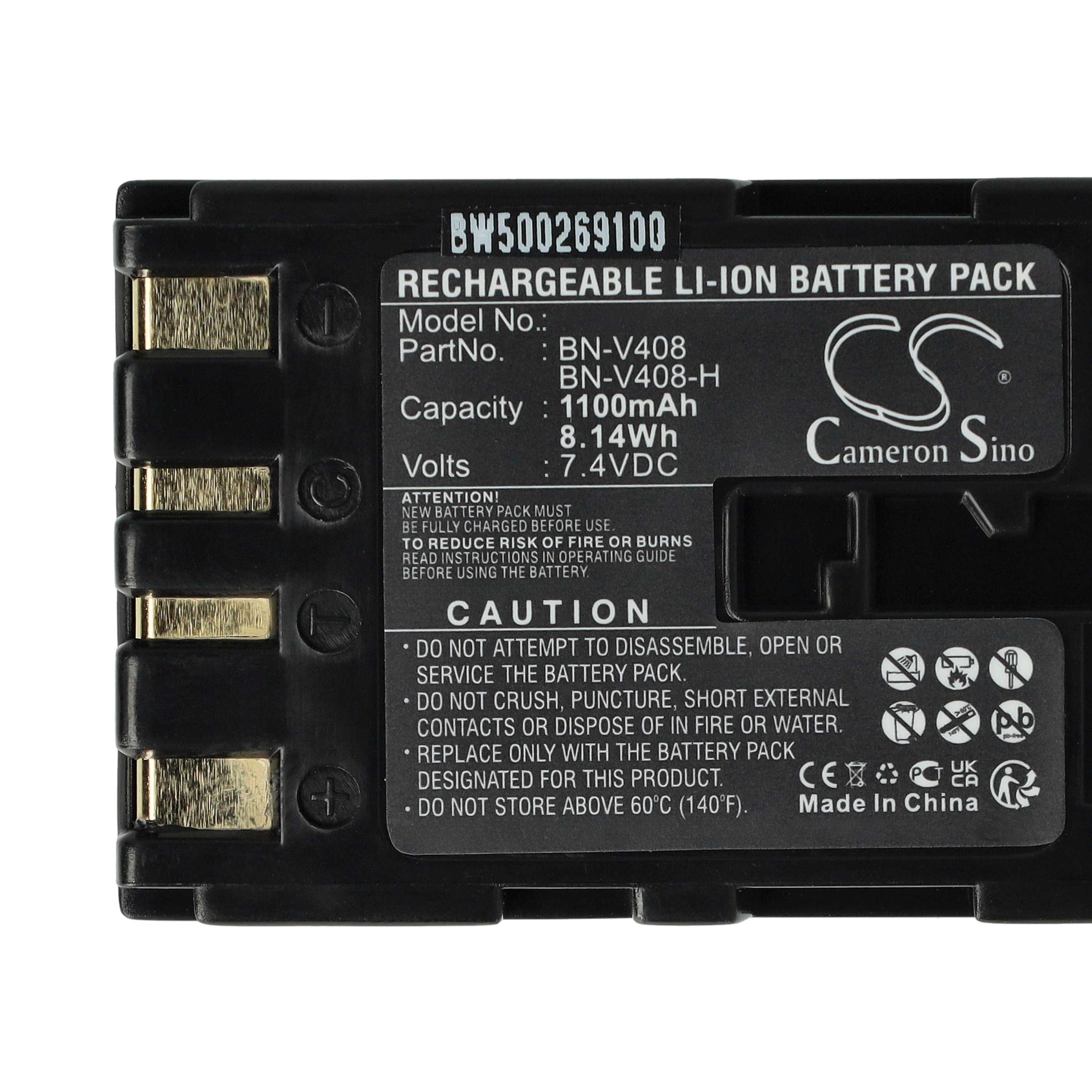 Videokamera-Akku (2 Stück) als Ersatz für JVC BN-V416, BN-V416U, BN-V408, BN-V408U - 900mAh 7,2V Li-Ion