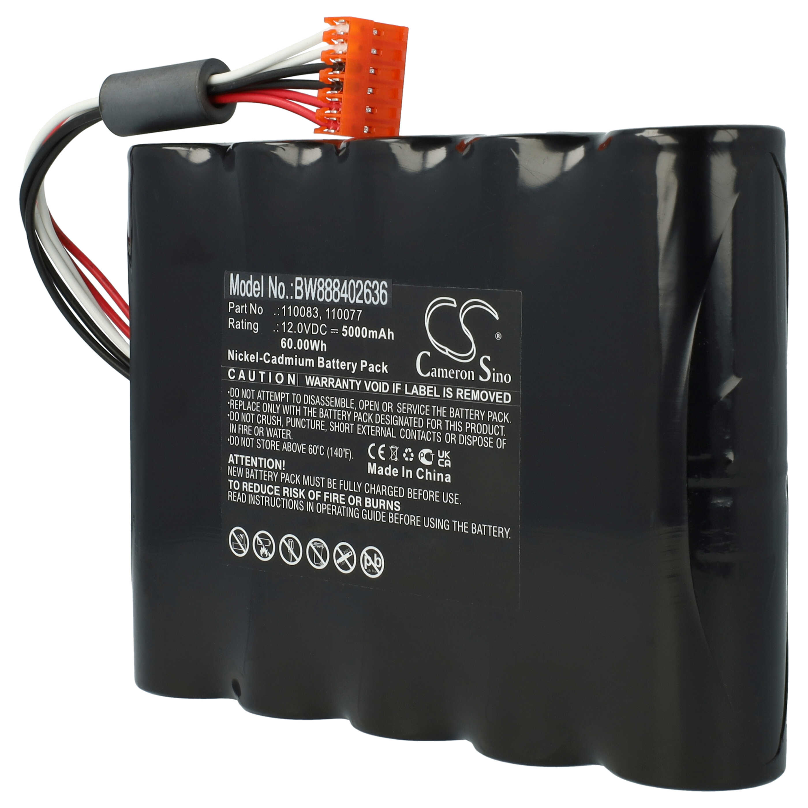 Medical Equipment Battery Replacement for Siemens 125-00-455100180, 110077, 110083 - 5000mAh 12V NiCd