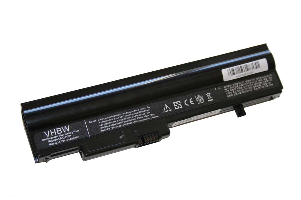 Batterie remplace LG LB3211EE, LBA211EH pour ordinateur portable - 4400mAh 10,8V Li-ion, noir