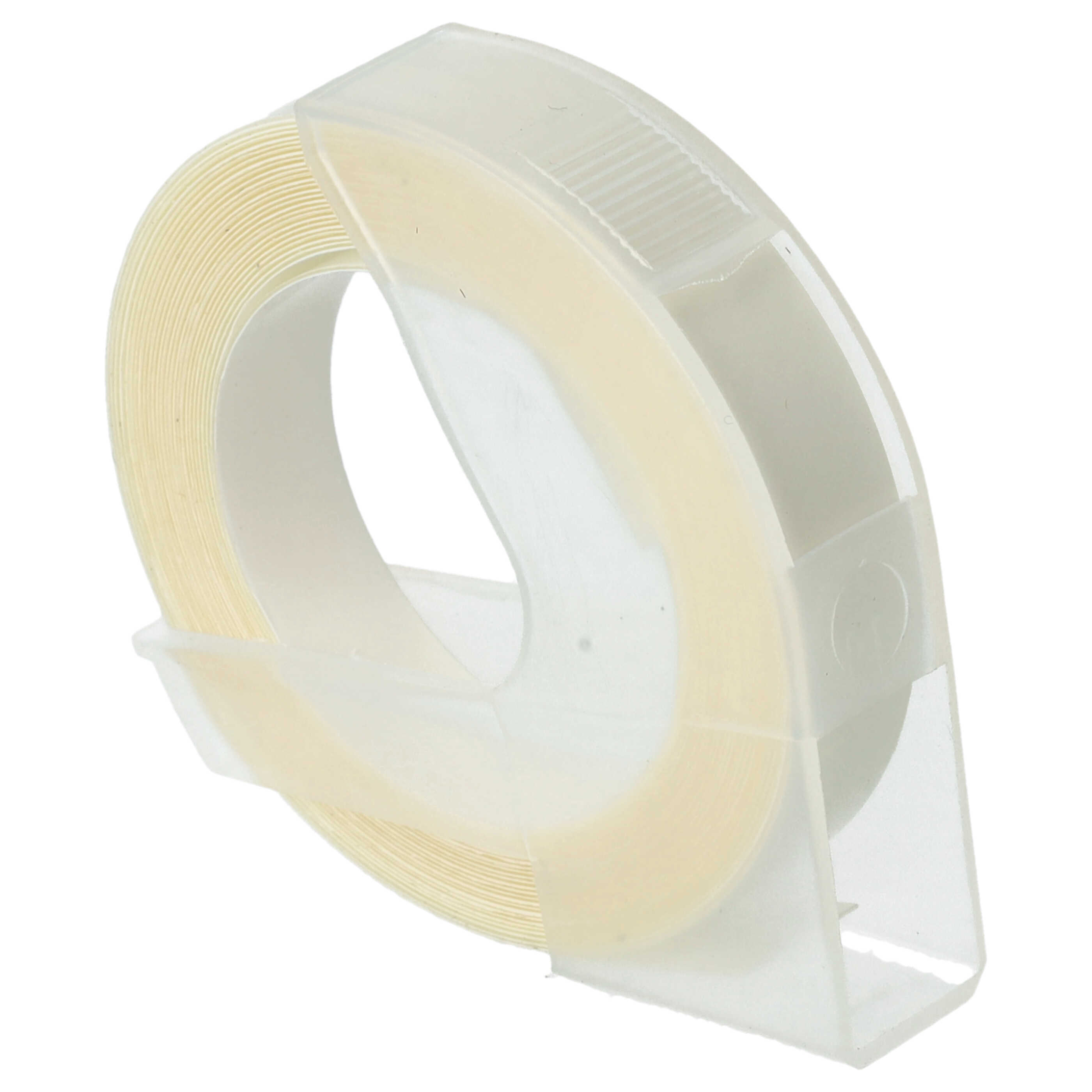 Nastro goffratura 3D sostituisce Dymo 0898100, 520101 per etichettatrice Motex 9mm bianco su trasparente
