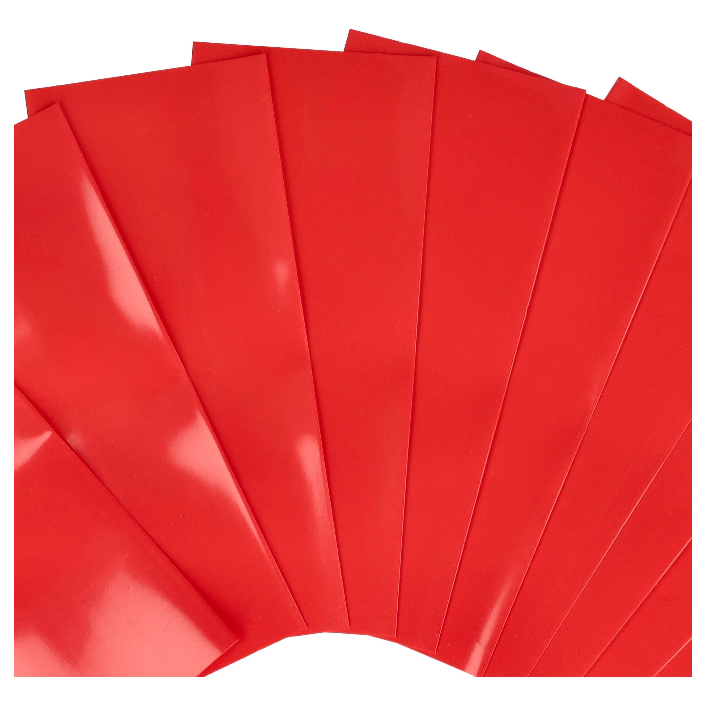 10x tubo termorretráctil compatible con celdas de batería 18650 - Láminas retráctiles rojo
