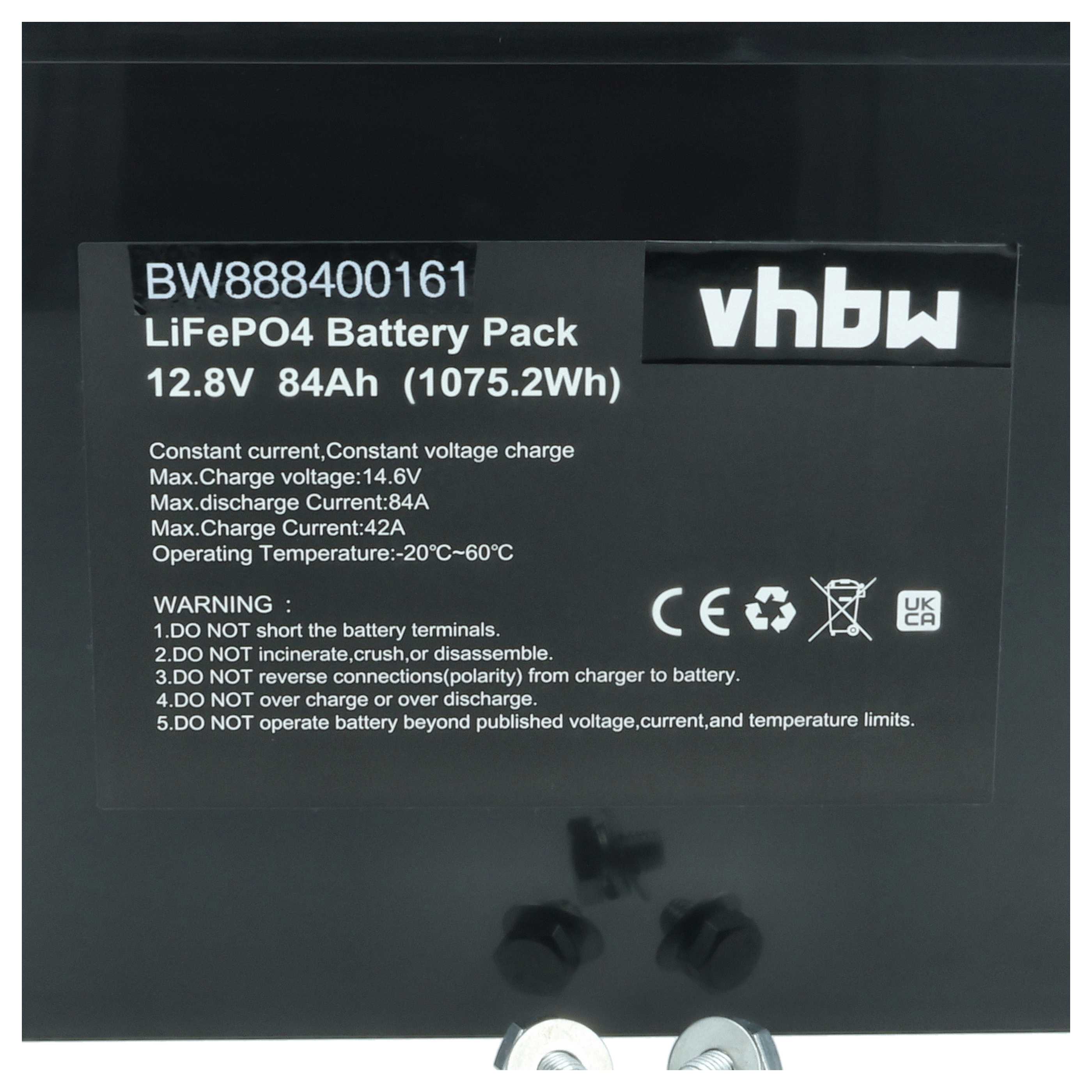 Batteria per camper, barca, camping, roulotte, impianto solare - 84Ah 12,8V LiFePO4