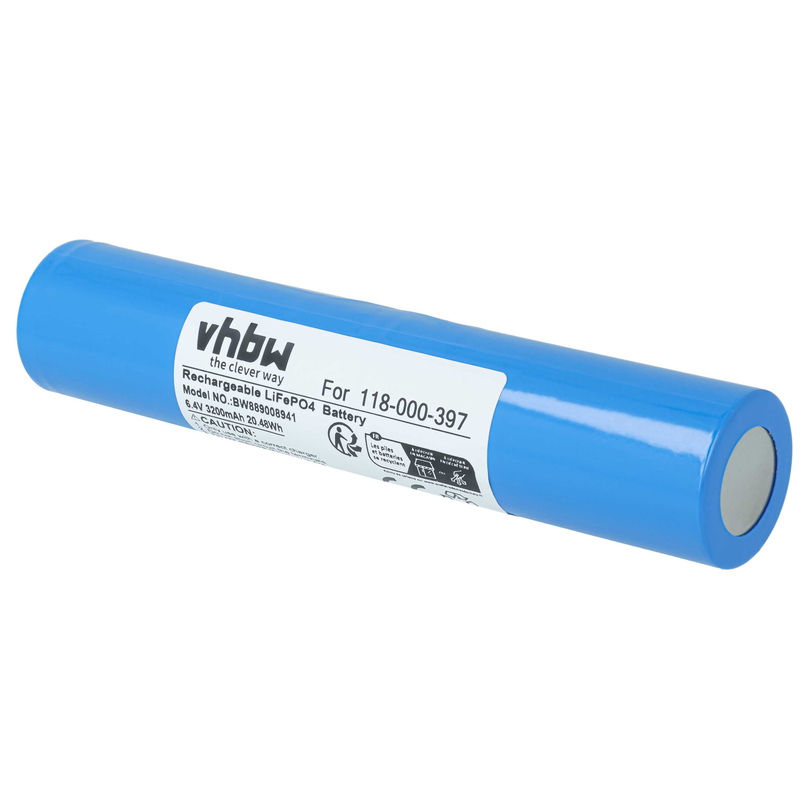 Batería recargable reemplaza Maglite 118-000-397 para linterna - 3200 mAh 6,4 V LiFePO4