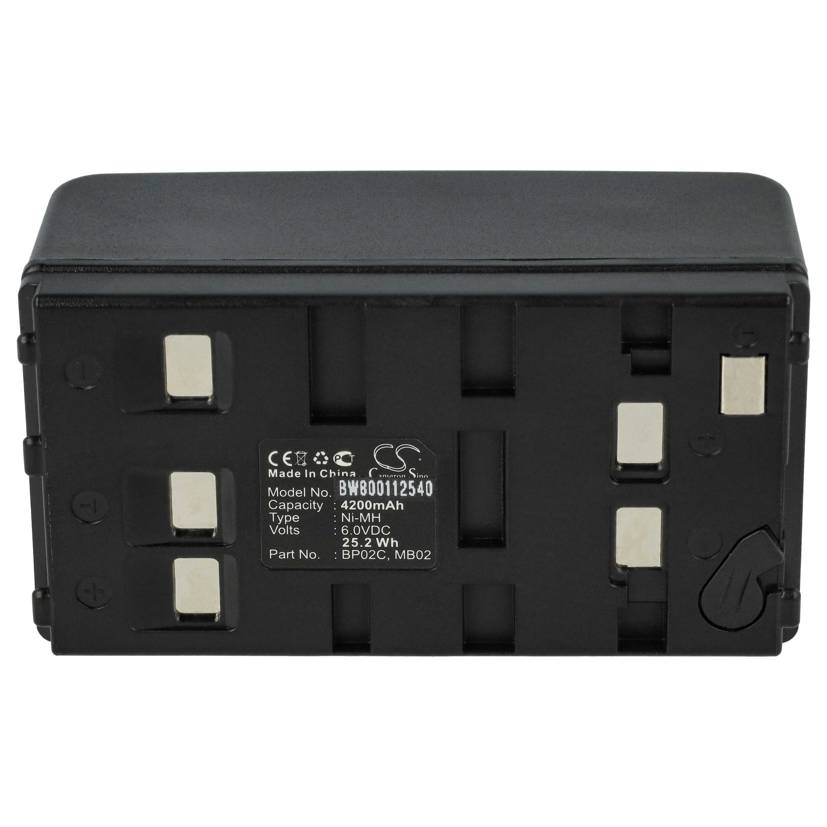 Messtechnik-Akku als Ersatz für Pentax BP02C, MB02 für Pentax - 4200mAh 6V NiMH