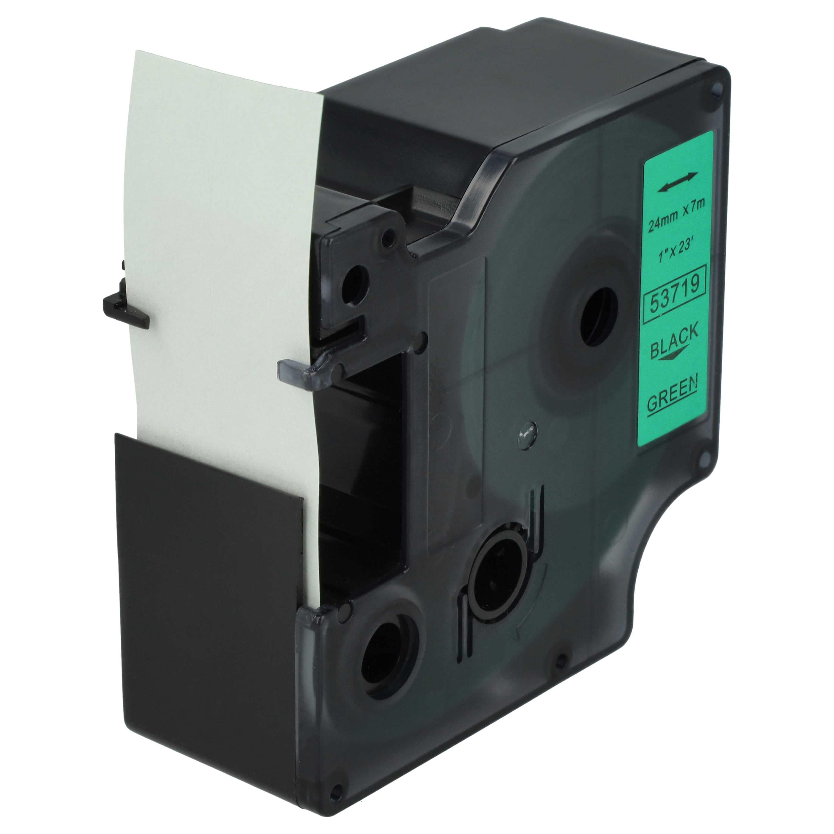 Label Tape replaces Dymo D1, 53719 - 24 mm Black to Green