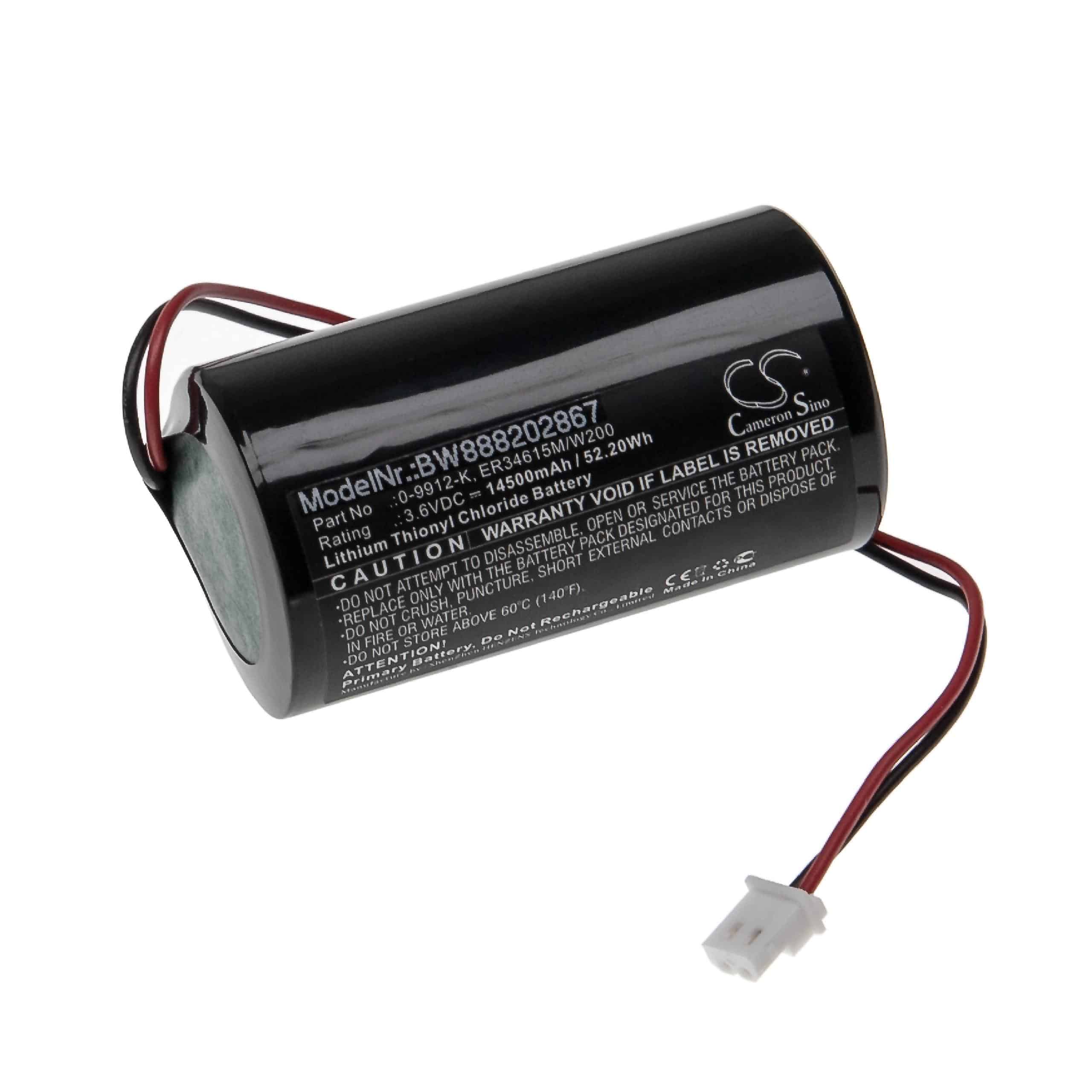 Batteria sostituisce Visonic 0-9912-K, 88030498 per sistema d'allarme Visonic - 14500mAh 3,6V Li-SOCl2