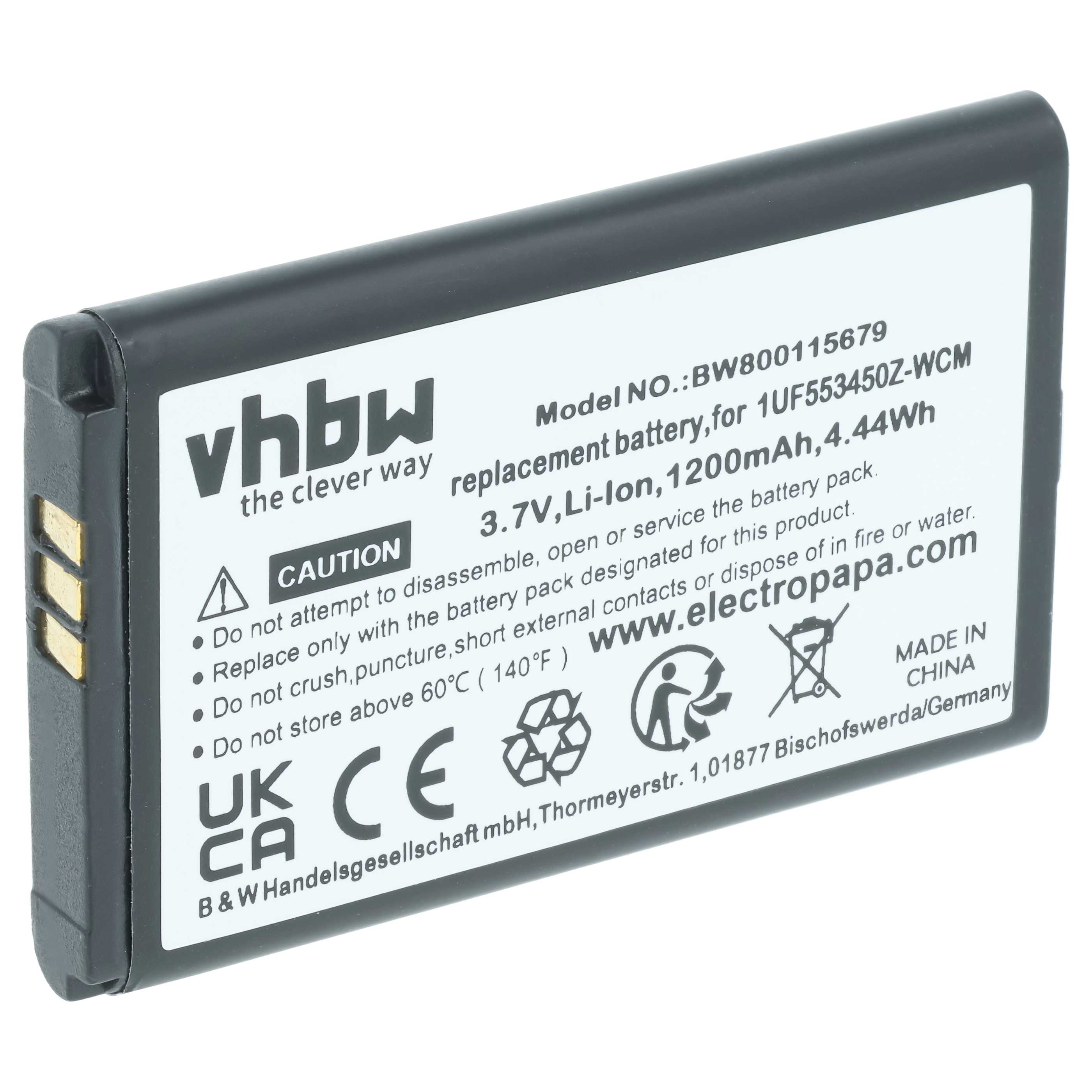 Akumulator zamiennik 1UF553450Z-WCM, SLA-A328, F1134J-711, B056P036-1004, ACK-40403 - 1200 mAh 3,7 V Li-Ion