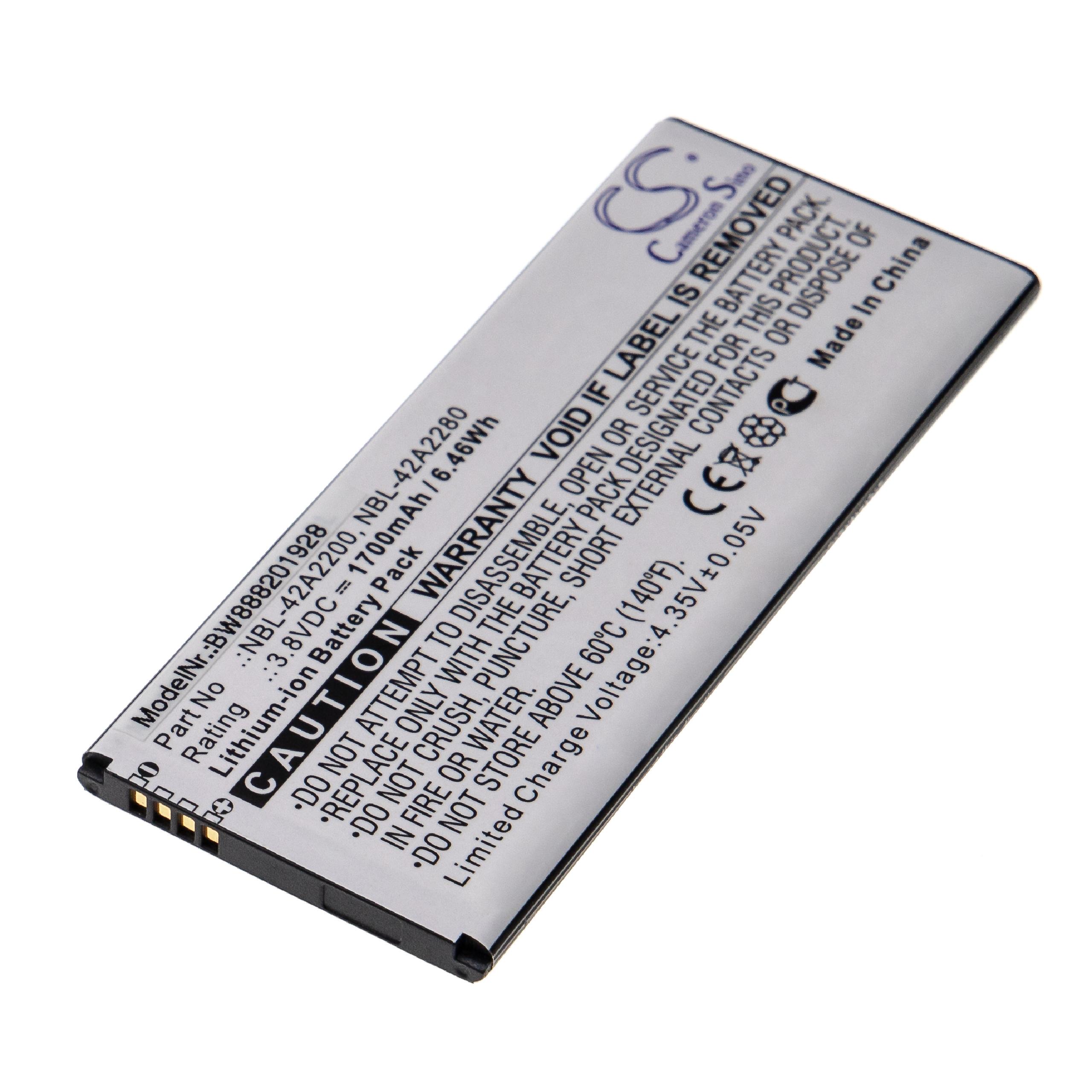 Batería reemplaza TP-Link/ Neffos NBL-42A2200 para móvil, teléfono TP-Link/ Neffos - 1700 mAh 3,8 V Li-Ion